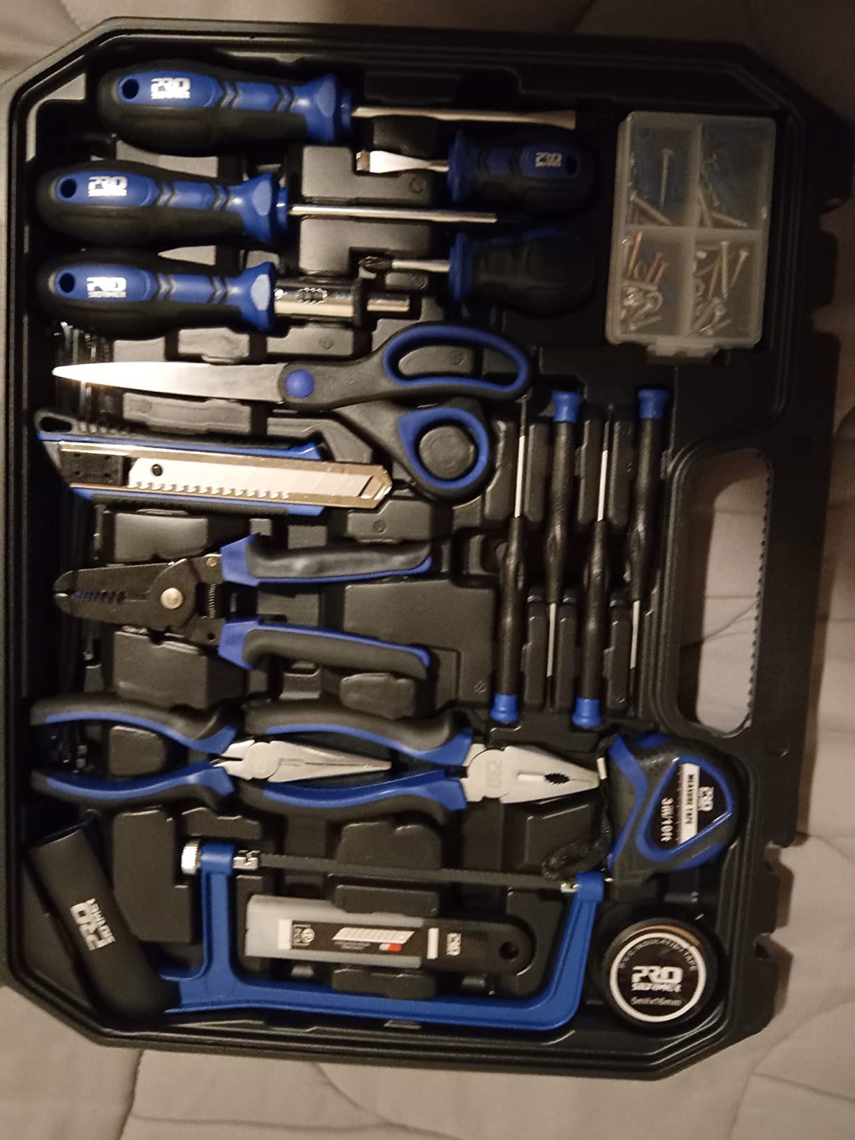 Prostormer 259-Piece Tool Kit, General Household Hand Tool Set with Plastic Storage Toolbox, Portable Complete Repair Tool Box for Home and Car (Blue) customer photo 1