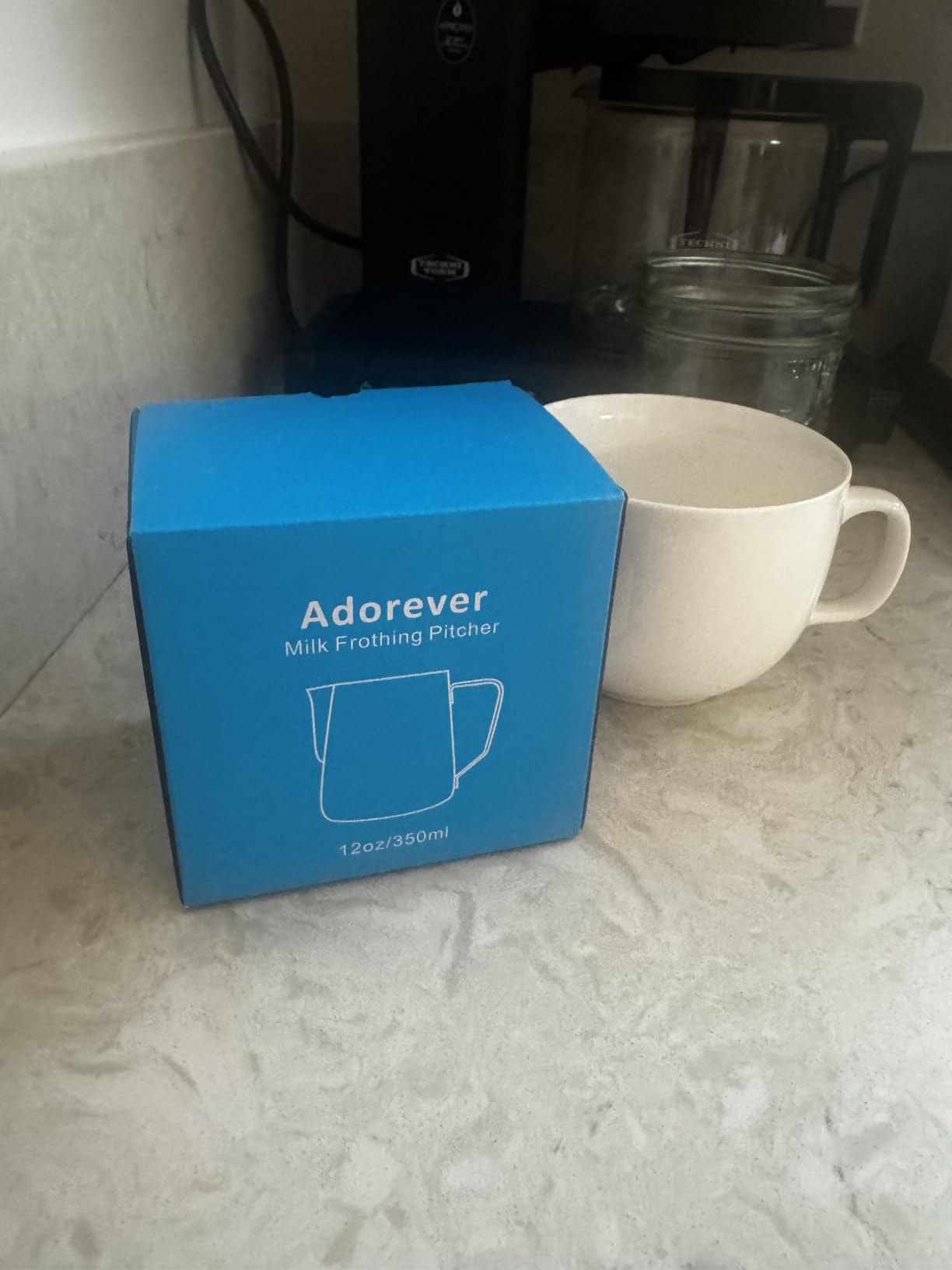 Milk Frothing Pitcher 12oz Stainless Steel, Espresso Accessories, Barista Milk Jug with Art Pen customer photo 1