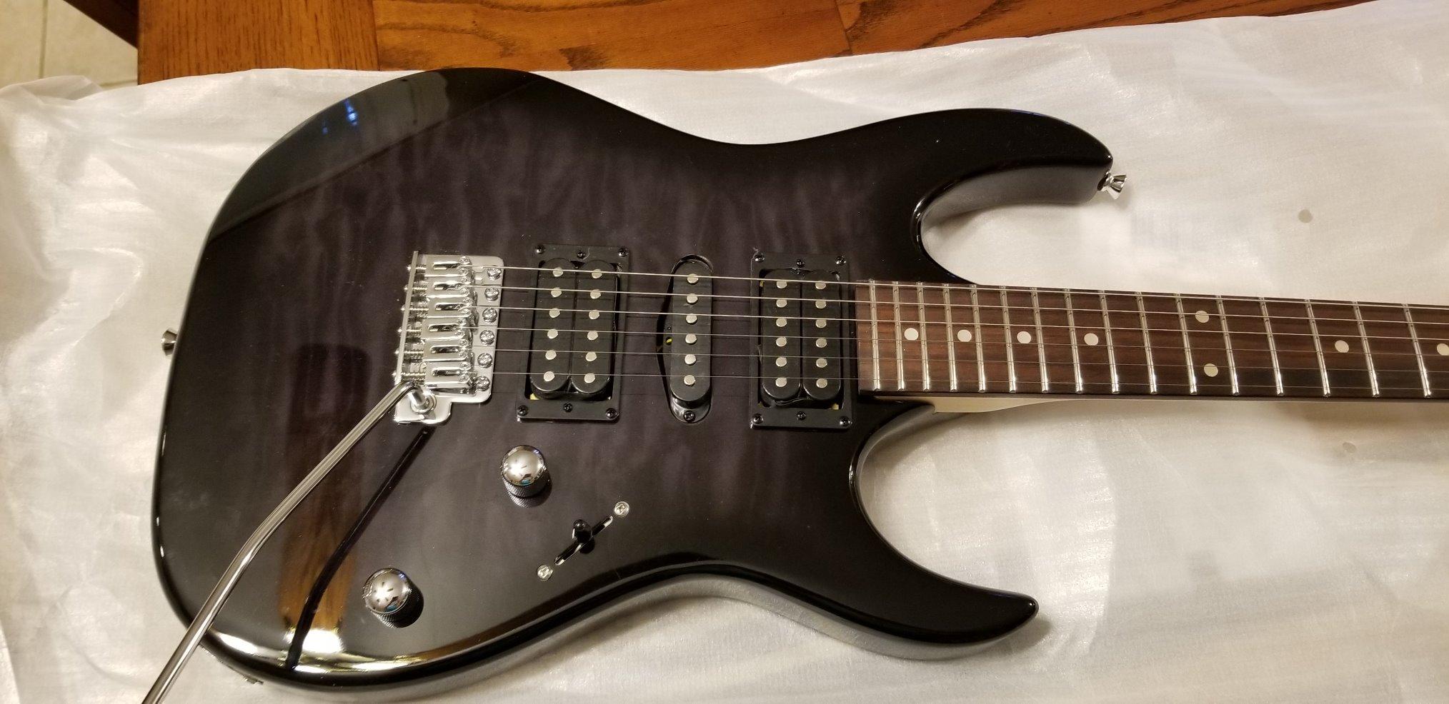 Ibanez Gio GRX70QA Electric Guitar, Transparent Violet Sunburst customer photo 2