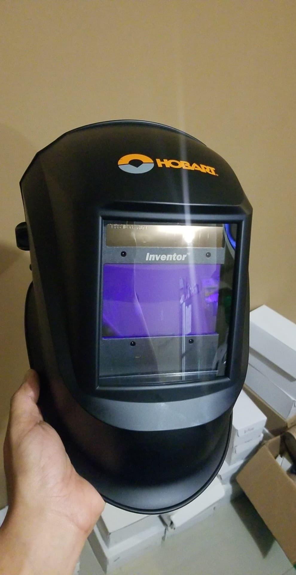 Hobart 770890 Auto-Darkening Welding Helmet, Large, Black | PureColor lens; 9.3 sq in widescreen view; 4 arc sensors; grind mode; analog shade controls; Large customer photo 1