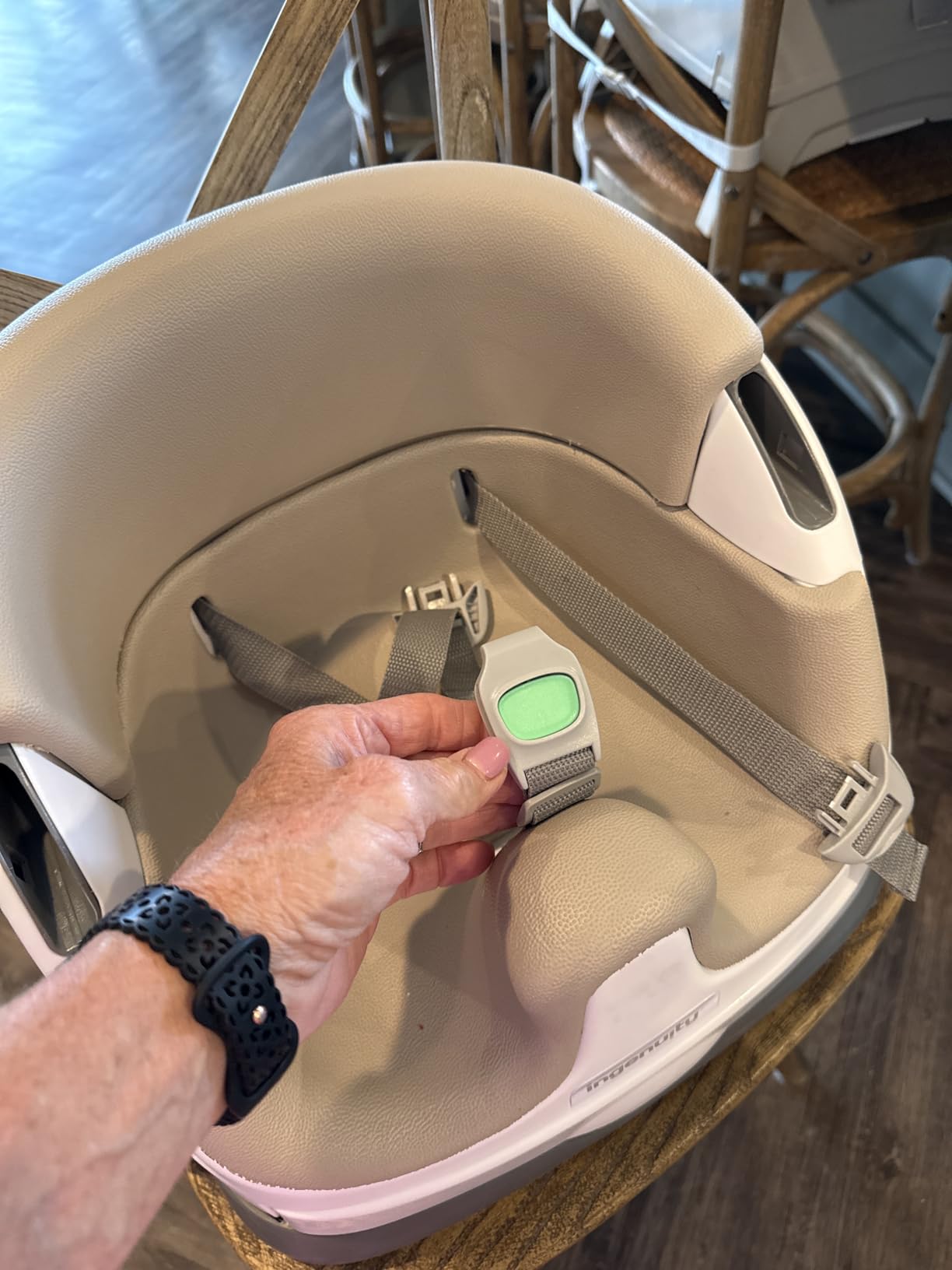 Ingenuity Baby Base 2-in-1 Booster Feeding and Floor Seat with Self-Storing Tray - Slate customer photo 1