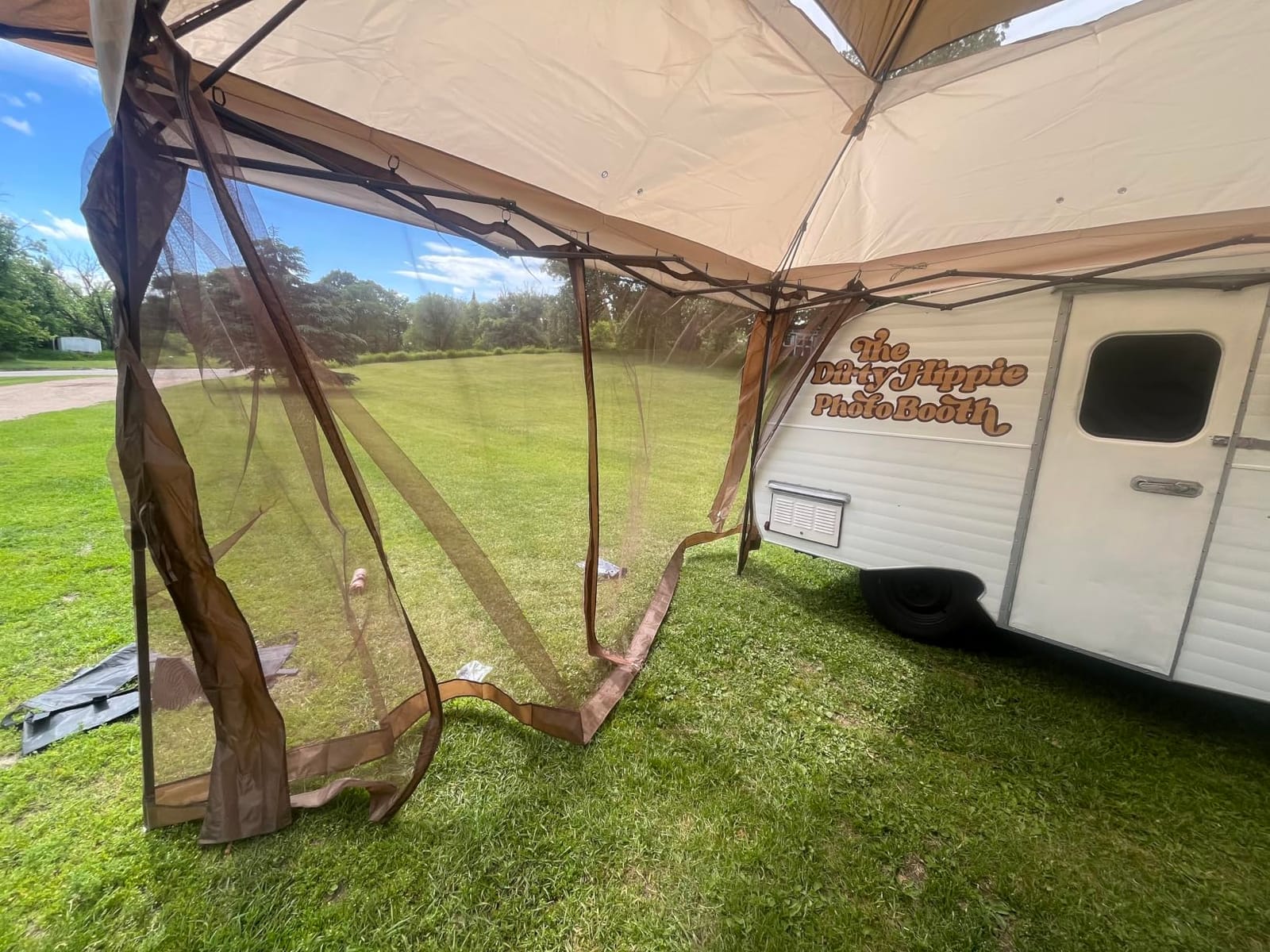 COOS BAY 11x11 Pop Up Gazebo with Netting, Canopy Tent, Beige customer photo 2