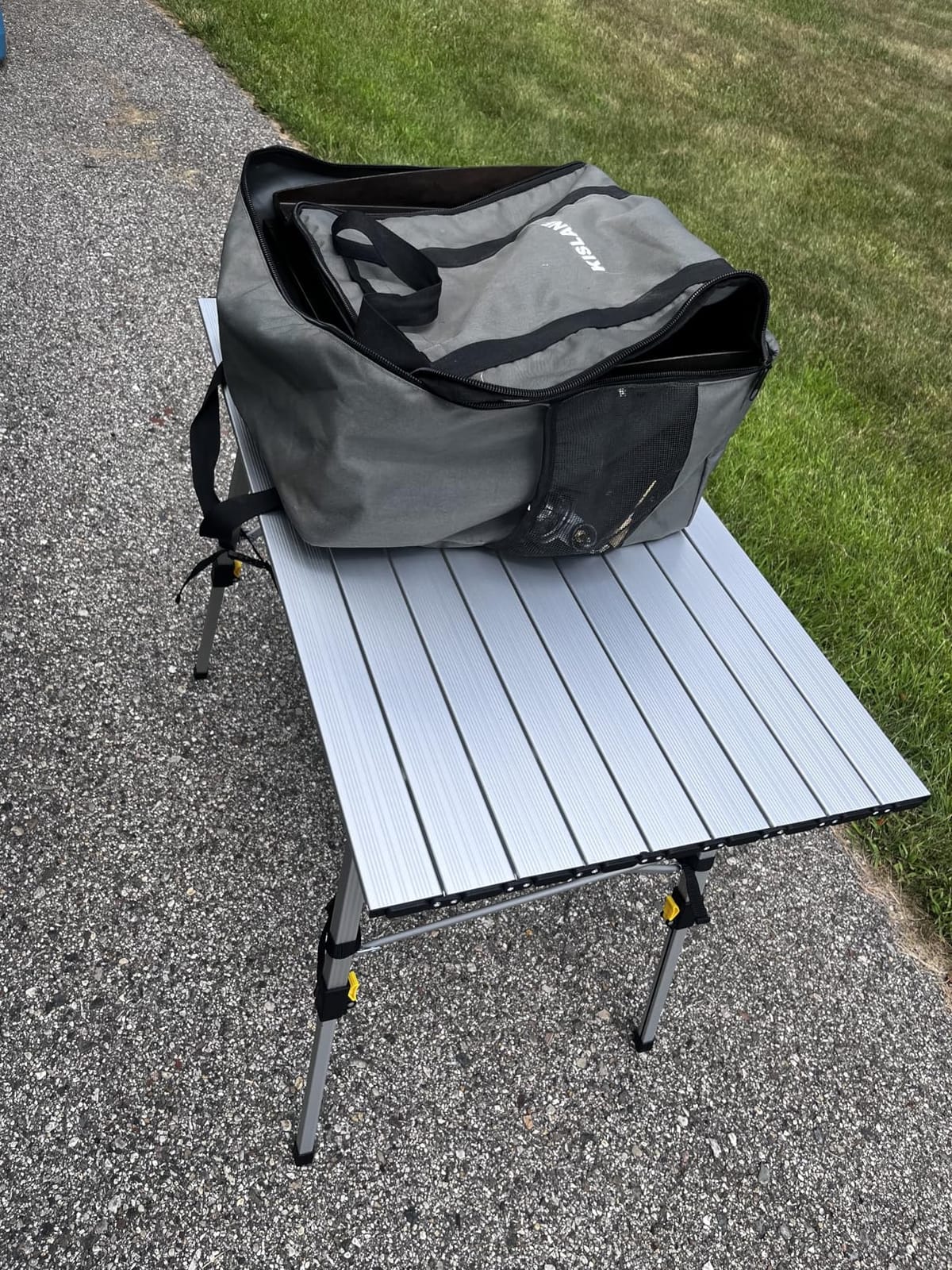 Portal Outdoor Folding Portable Picnic Camping Table with Adjustable Height Aluminum Roll Up Table Top Mesh Layer customer photo 2