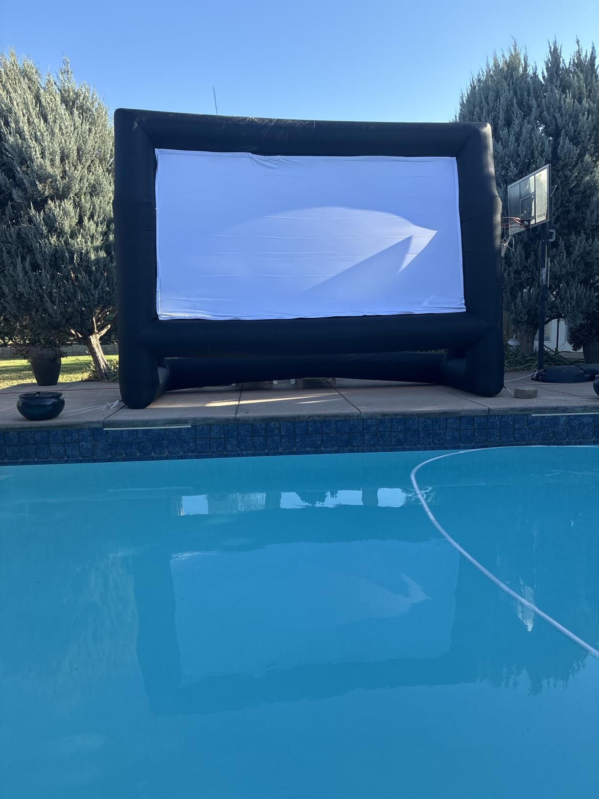 XHYCPY 20 Feet Inflatable Projector Screen Outdoor Inflatable Movie Screen with Air Blower Storage Bag, Easy Set Up Blow Up Screen for Backyard Movie Night, Theme Parties, Celebrations customer photo 1
