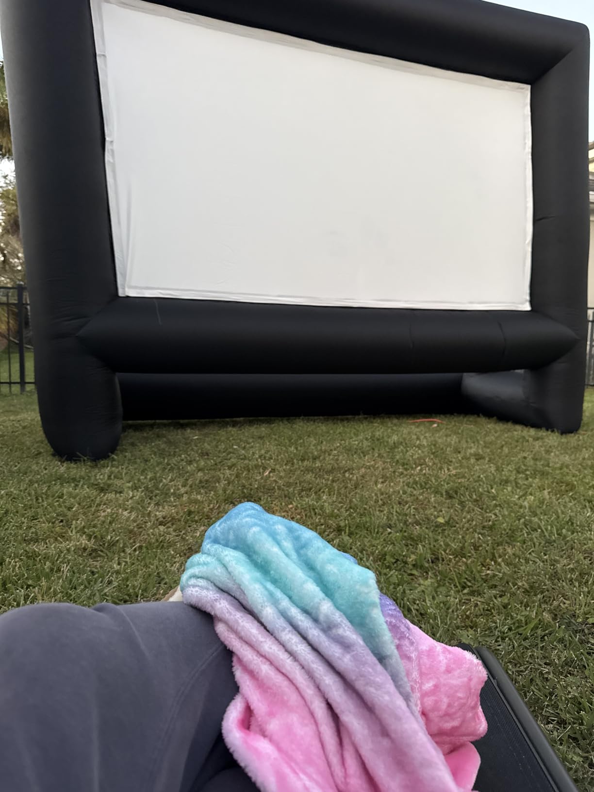 XHYCPY 20 Feet Inflatable Projector Screen Outdoor Inflatable Movie Screen with Air Blower Storage Bag, Easy Set Up Blow Up Screen for Backyard Movie Night, Theme Parties, Celebrations customer photo 2
