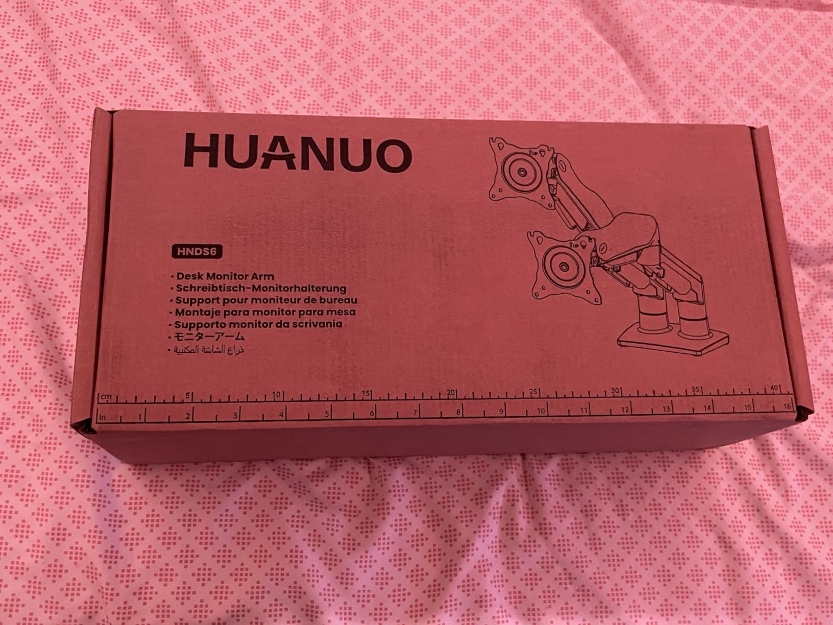 HUANUO FlowLift™ Dual Monitor Stand, Fully Adjustable Gaming Monitor Desk Mount for 13–32″ Computer Screens, Full Motion VESA 75x75/100x100 with C-Clamp & Grommet Base, Each Arm Holds 4.4 to 19.8 lbs customer photo 1