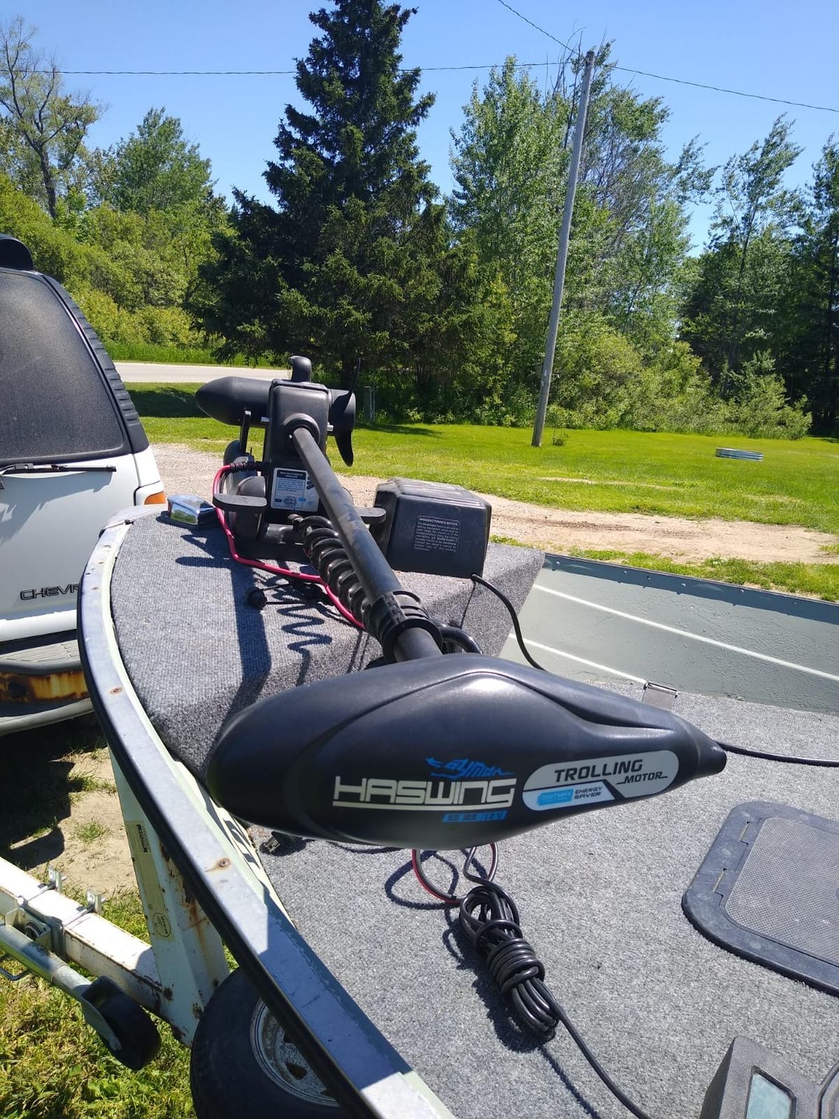 Haswing Cayman 12V 55lbs 48 inch Bow Mount Electric Trolling Motor, Variable Speed, Foot Control/Quick Release Bracket, Freshwater/Saltwater customer photo 1