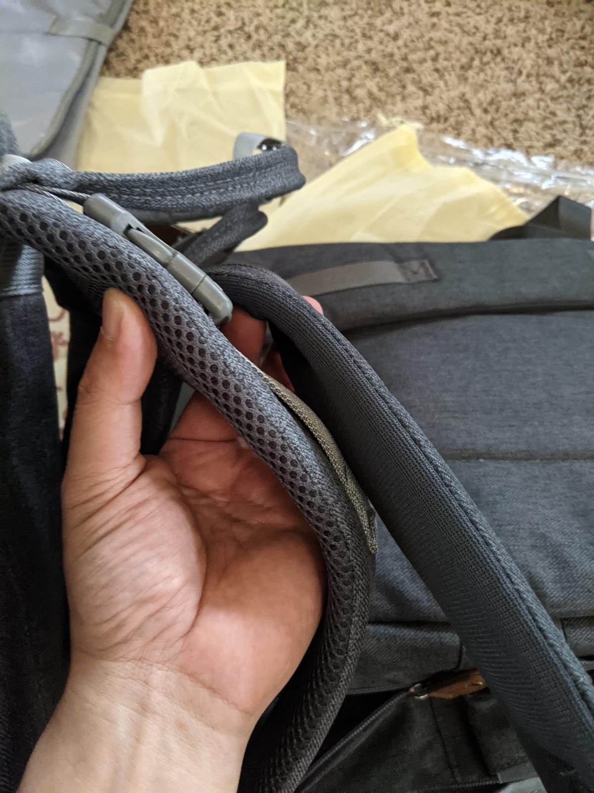 BabbleRoo Diaper Bag Backpack - Baby Essentials Travel Tote - Multi Function Water Resistant Diaper Bag, Travel Essentials Baby Bag with Changing Pad, Stroller Straps & Pacifier Case - Dark Gray customer photo 1