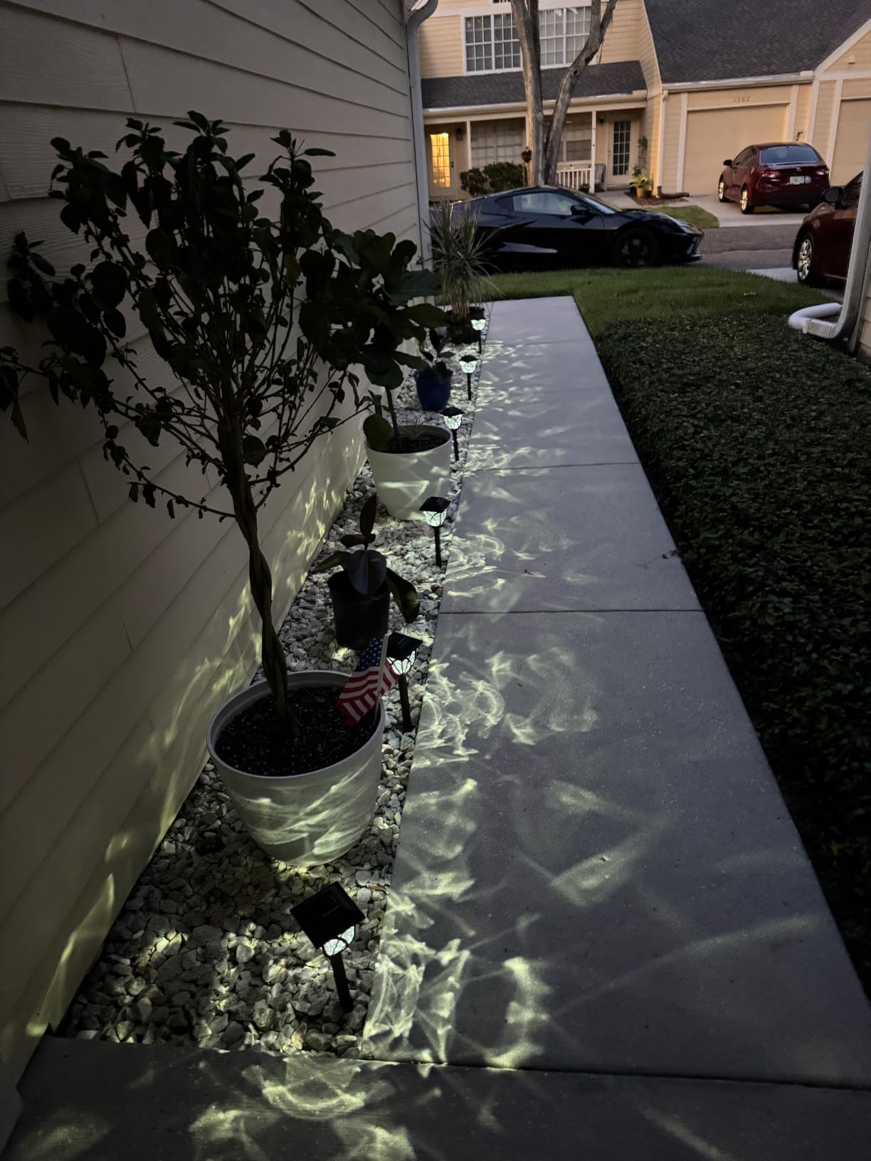 GIGALUMI 6 Pack Solar Lights Outdoor Waterproof, LED Solar Garden Lights | Outdoor Decorations, Garden Decor for Yard, Patio, Landscape, Planter, Walkway (Warm White) customer photo 2