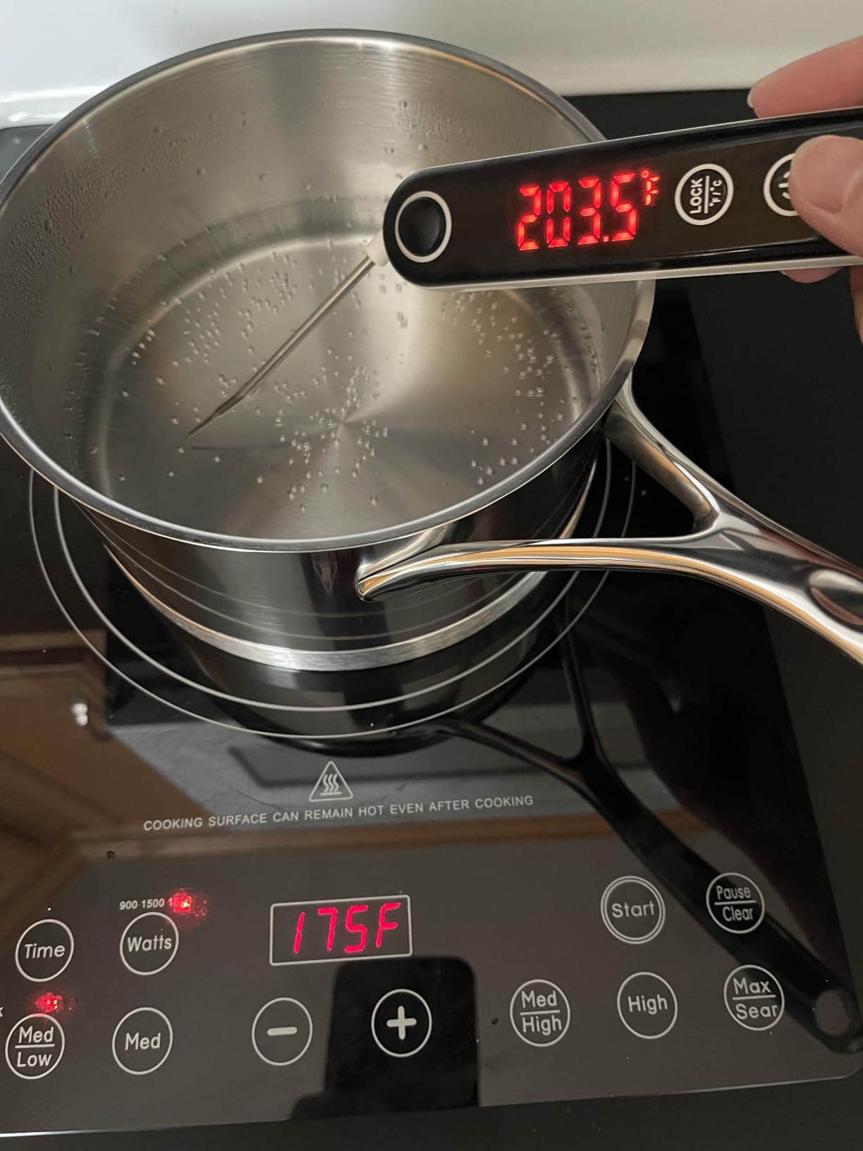Nuwave Pro Chef Induction Cooktop, NSF-Certified, Commercial-Grade, Portable, Powerful 1800W, Large 8 Inch Heating Coil, 94 Temp Settings 100F - 575F in 5F, Shatter-Proof Ceramic Glass Surface customer photo 2