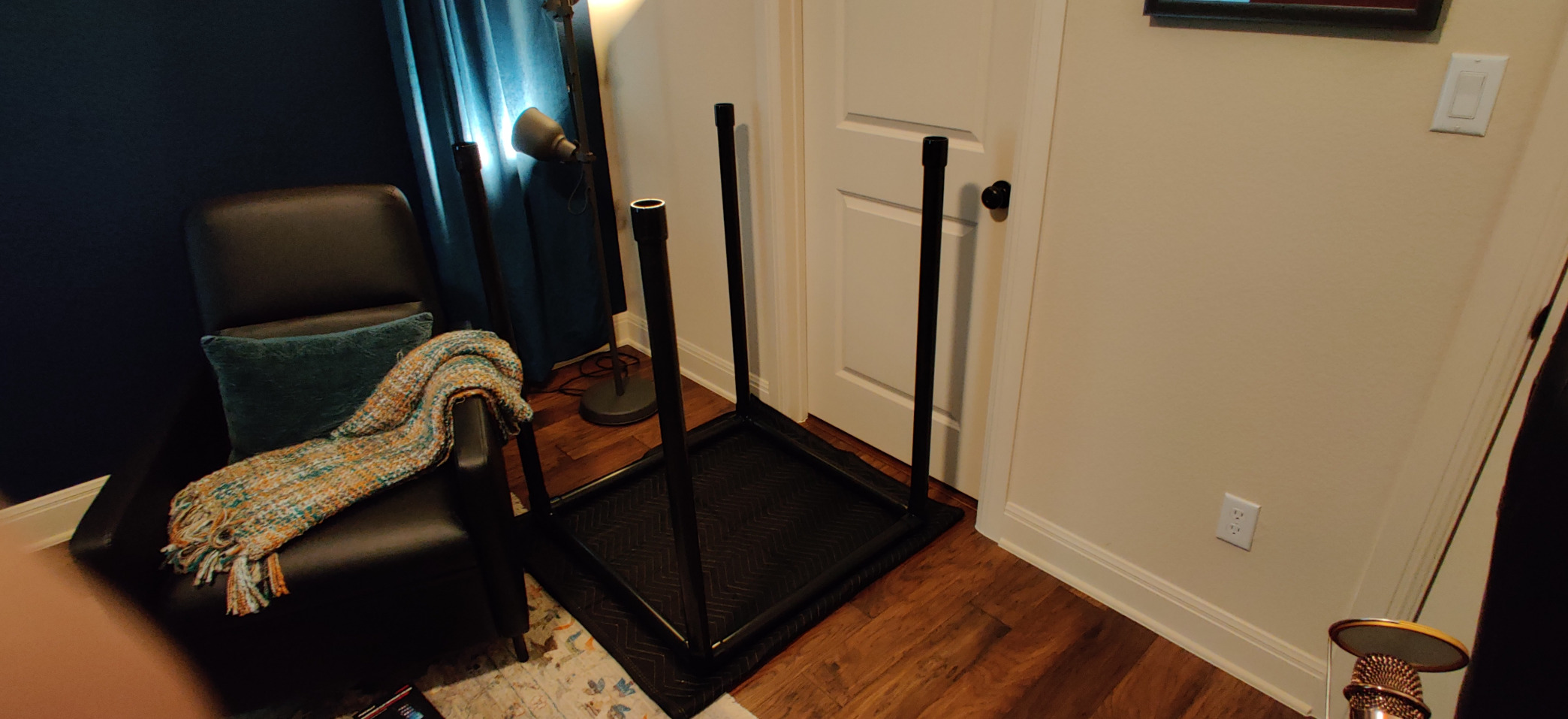 Ultimate Portable Vocal Booth for Home Recording, Reduces Echo & Reverb | Heaviest-duty sound-absorbing blankets, LED light, mic adapter, phone holder & carry bag included; fits singers up to 6ft 8in customer photo 2