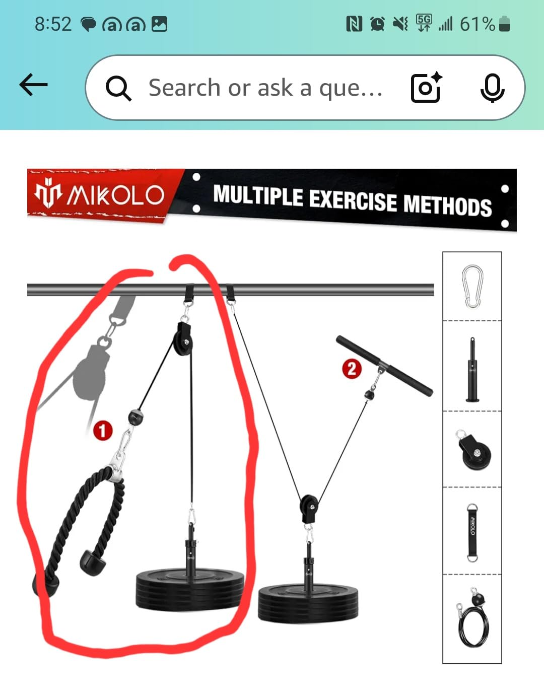 Mikolo Fitness LAT and Lift Pulley System, Dual Cable Machine(70'' and 90'') with Upgraded Loading Pin for Triceps Pull Down, Biceps Curl, Back, Forearm, Shoulder-Home Gym Equipment(Patent) customer photo 1