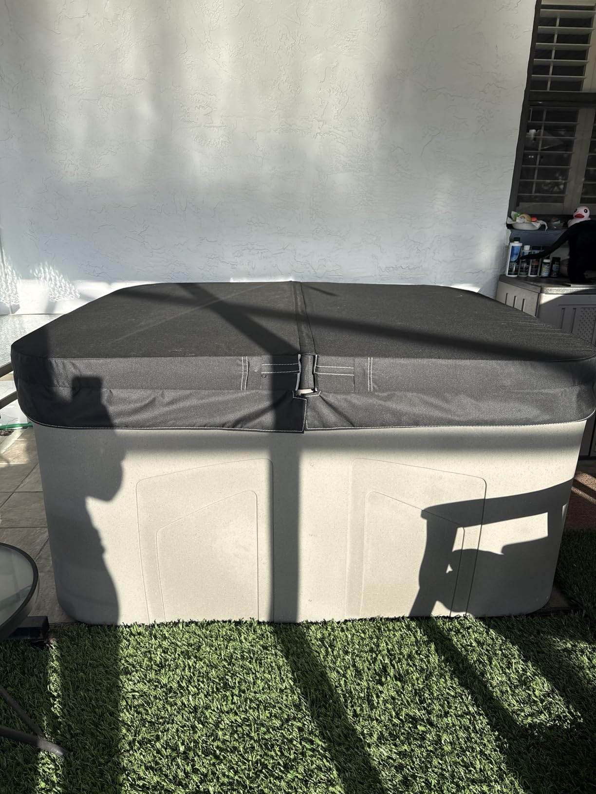 Lifesmart 4-Person Plug & Play 13-Jet Hot Tub Spa and Thermal Cover, Taupe | Square Outdoor Spa with 1.0 HP Pump, Cover and LED Light customer photo 2