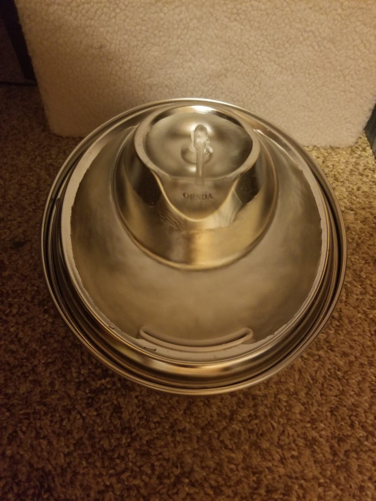 ORSDA Cat Water Fountain Stainless Steel, 2L Pet Fountain for Cats Inside, Dog Water Dispenser, Automatic Cat Drinking Fountains with 6 Replacement Filters for Cats, Small Dogs customer photo 1
