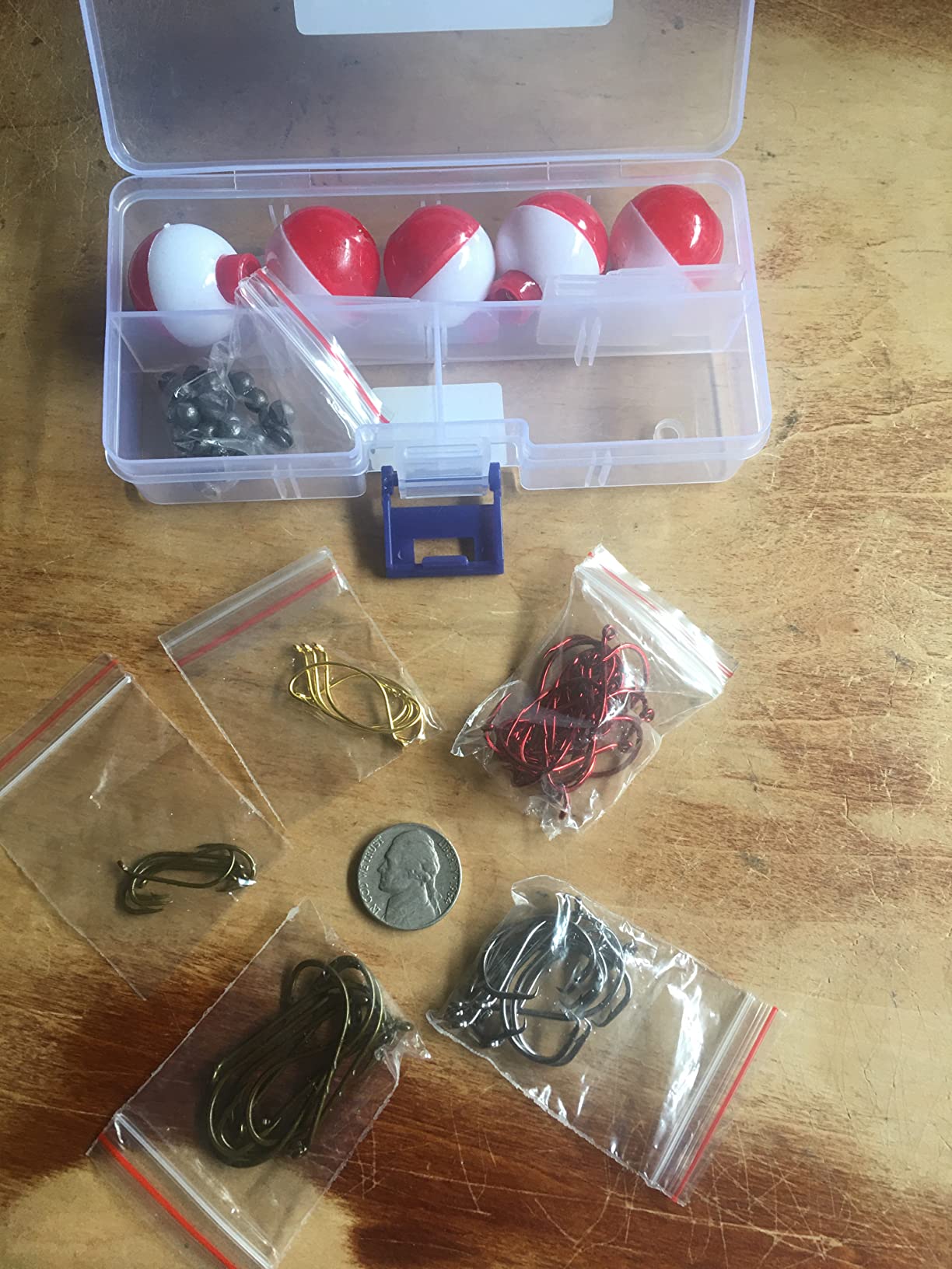 Smaky Fishing Hooks Bobbers - Tackle Kit, 80 Pcs | Beginners Equipment, Includes Fishing Hooks Bobbers Circle Octopus Hooks Sinkers, Starter Kit for Artificial and Live Baits customer photo 1
