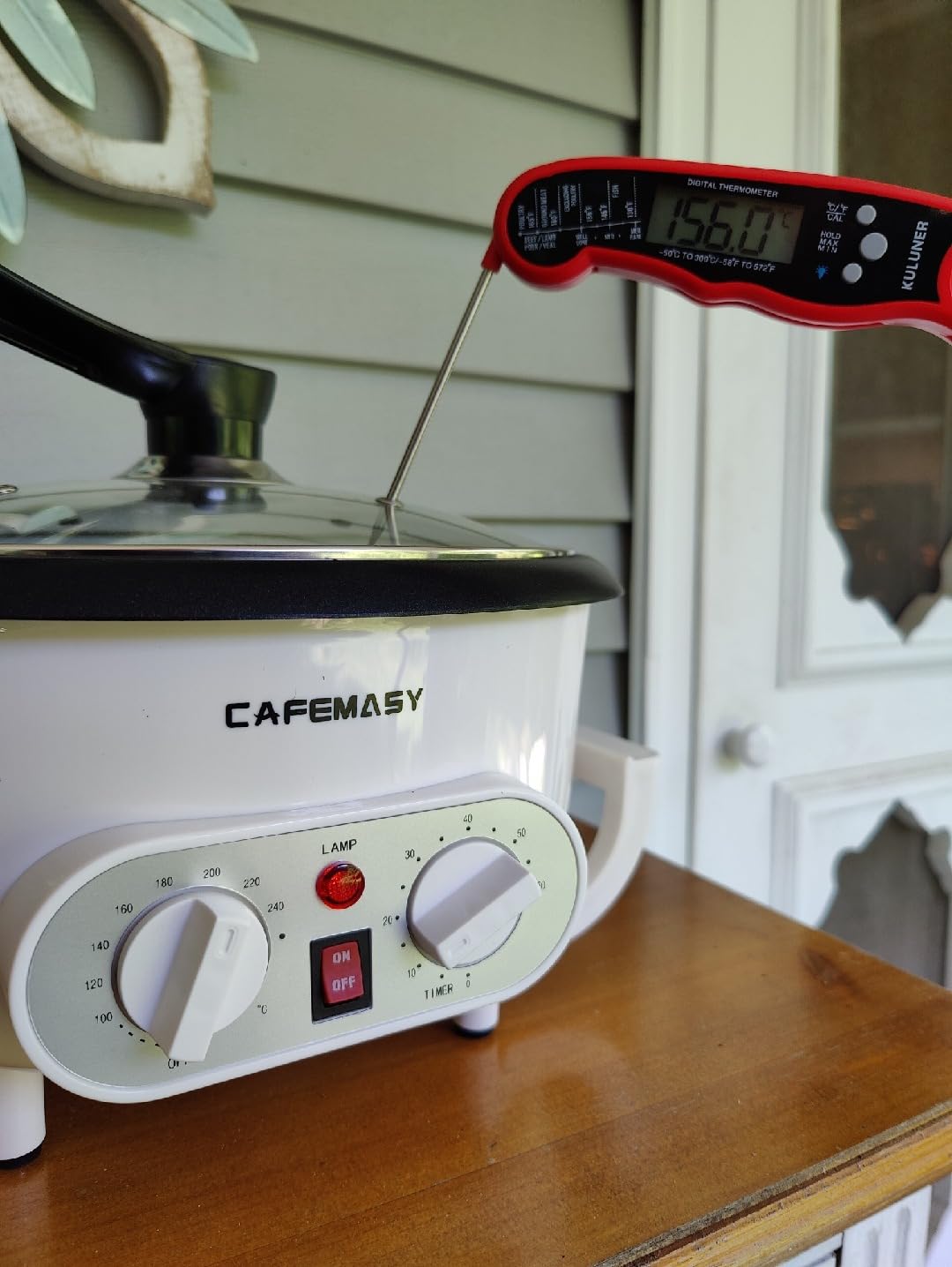 ANGELLOONG Coffee Roaster Machine, 110V 1200W Coffee Bean Roaster | 750g Home Roasting, 1200W Heating, 212-464 F Temp Control, 0-60 Min Timer, Stirring, Glass Lid customer photo 2