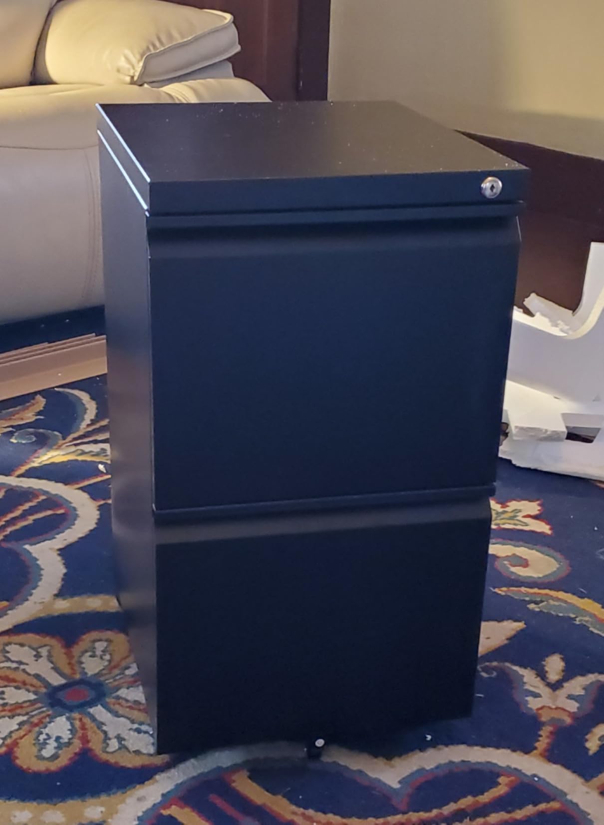 DEVAISE 2 Drawer Metal File Cabinet, Fully Assembled, Under Desk, Black, Lock, Fits Letter/Legal/A4 Size Files customer photo 1