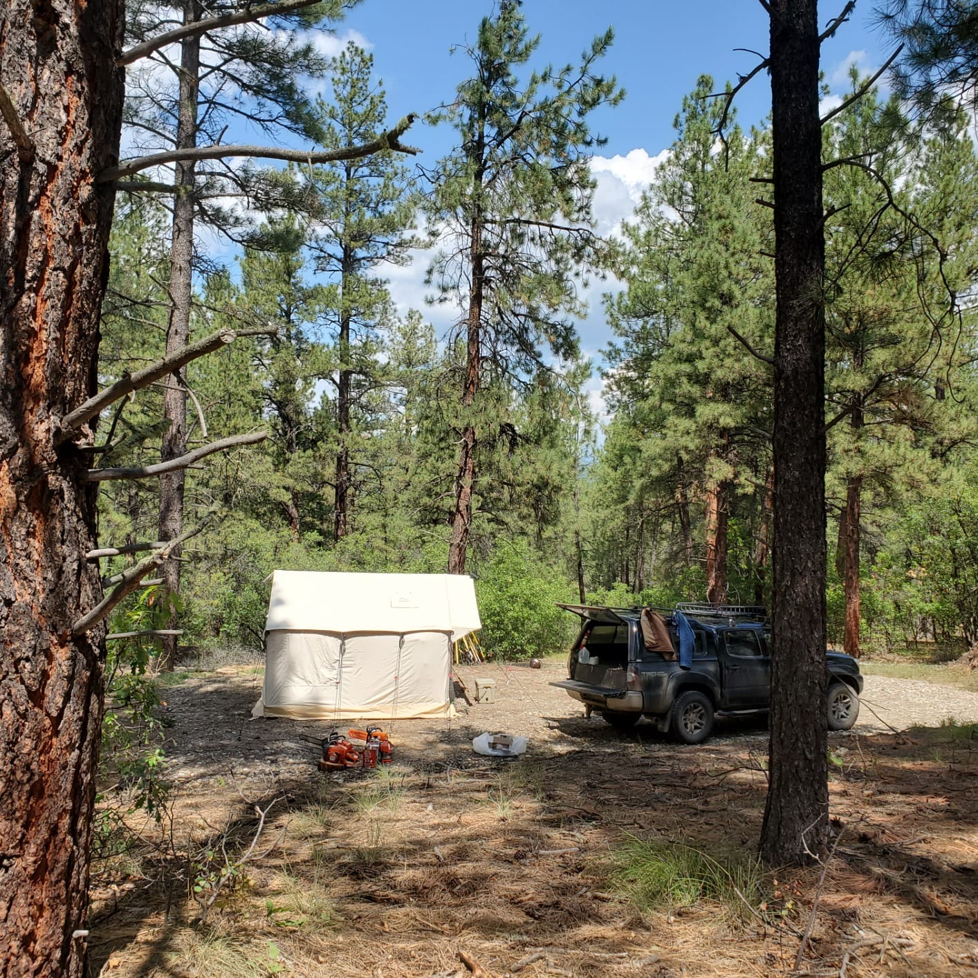 WHITEDUCK Alpha Canvas Wall Tent Water Repellent - Waterproof 4 Season Outdoor Camping & Hunting Tent w/Heavy Duty Aluminum Frame, Best for Large Groups, Families & Outfitters (8'x10', Water Repellent) customer photo 1