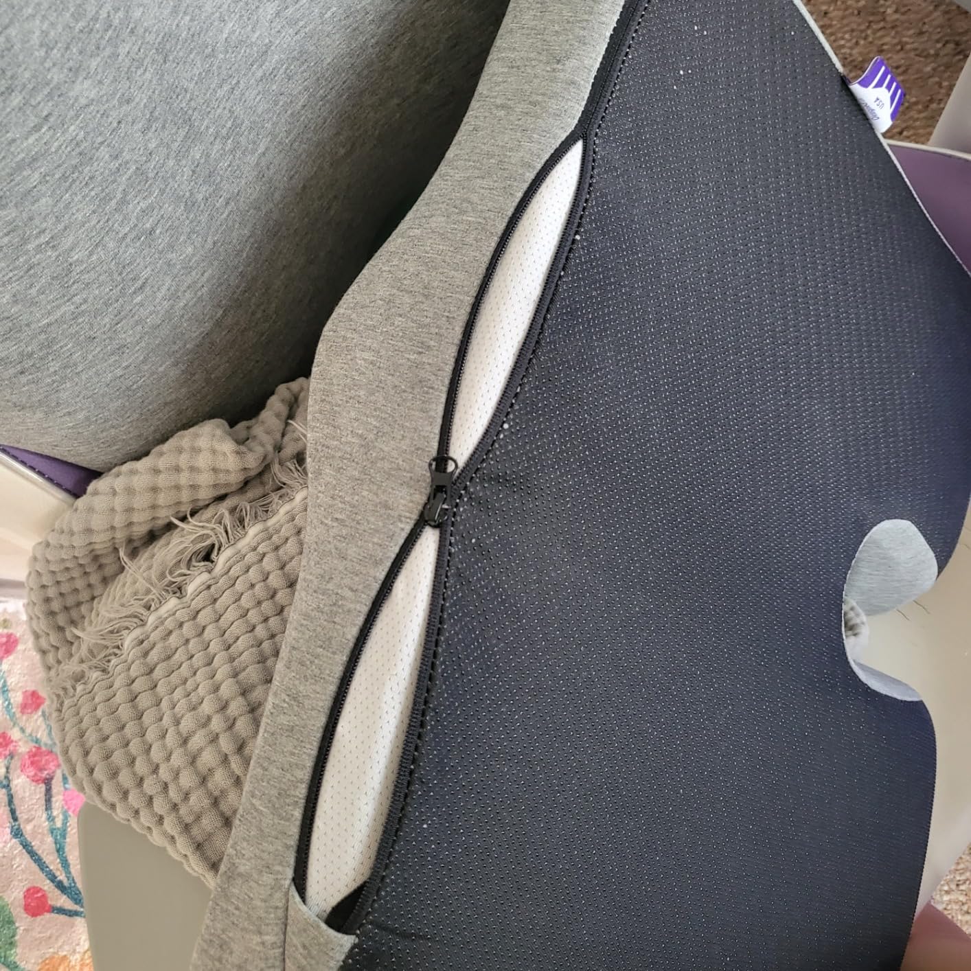 Cushion Lab Patented Pressure Relief Seat Cushion for Long Sitting Hours on Office & Home Chair - Extra-Dense Memory Foam for Soft Support. Car Pad for Hip, Tailbone, Coccyx, Sciatica - Black customer photo 1
