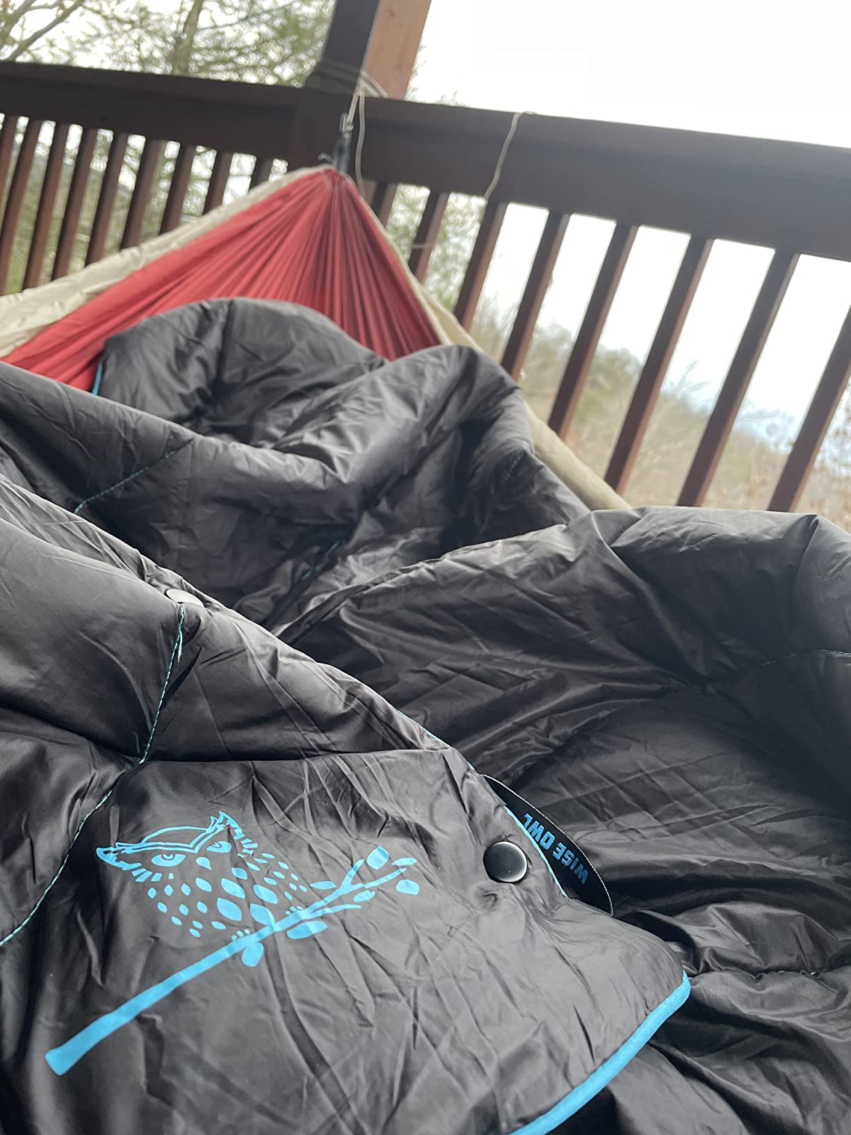 Wise Owl Outfitters Camping Blanket, Packable Puffy Quilt for Backpacking | Woobie-Style Poncho, Cozy Warmth, Water Resistant, Compact Travel, Unfolds 6.5x4.5ft, Quick-Snap Clasps & Tie-Down Loops customer photo 1