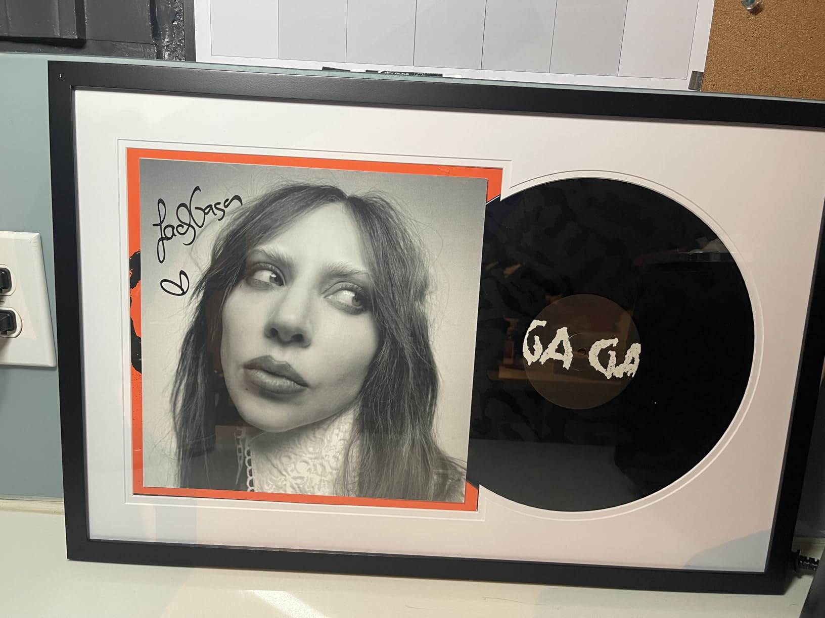 MCS Double Matted Record Album Frame, 16.5x25, Black With White Mat | Double Matted Frame Displays Vinyl LP Record And Jacket For Album Covers, Wall Hanging Music Decor customer photo 1
