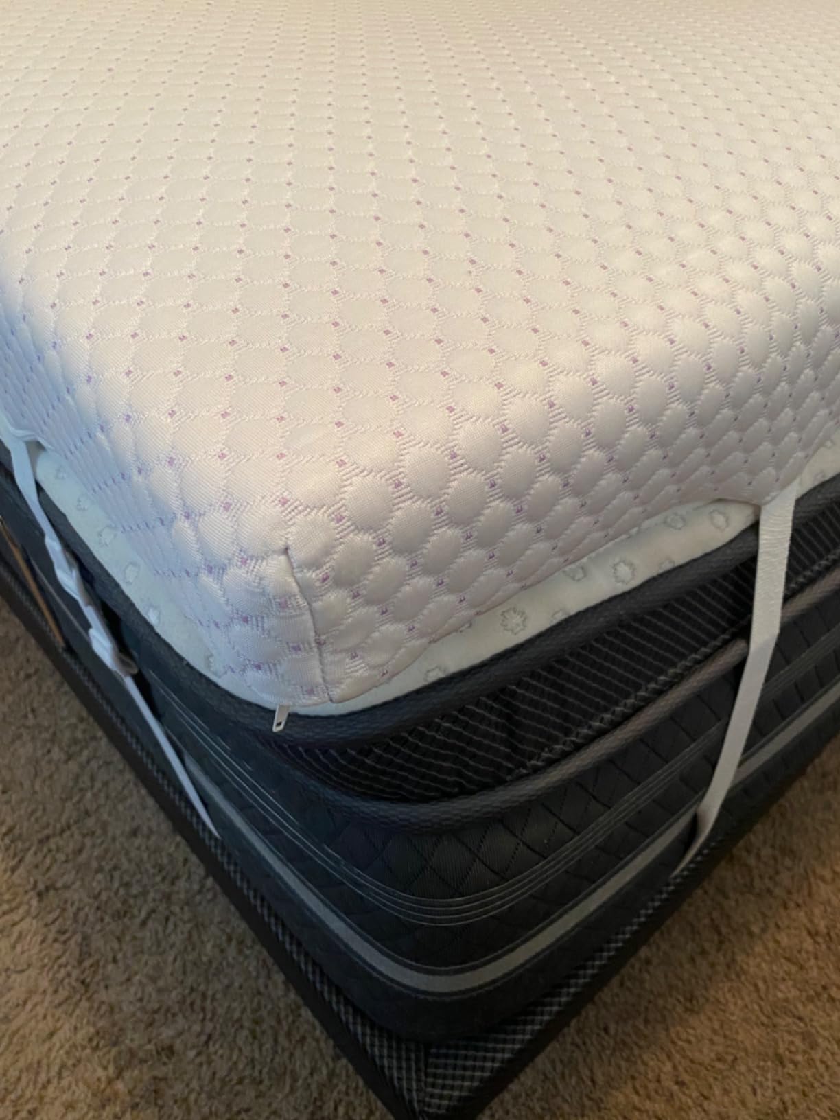 PERLECARE Queen Mattress Topper, 3 Inch Gel Memory Foam Mattress Topper for Pressure Relief, Premium Soft Cooling Sleep, Non-Slip Design with Removable & Washable Cover, Oeko-Tex Certified customer photo 2