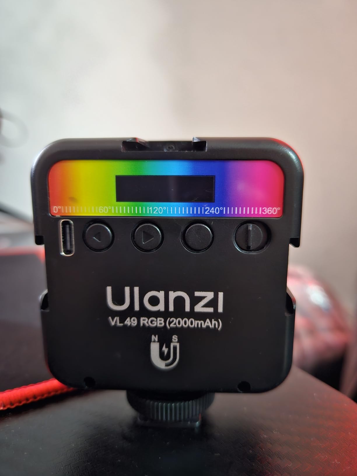 ULANZI VL49 RGB Video Lights LED Camera Light with 3 Cold Shoe & 1/4 Screw | 2500-9000K CRI 95+ 2000mAh Magnetic Rechargeable Small Camera Panel Fill Light for Photography, Content Creator, Streaming customer photo 2