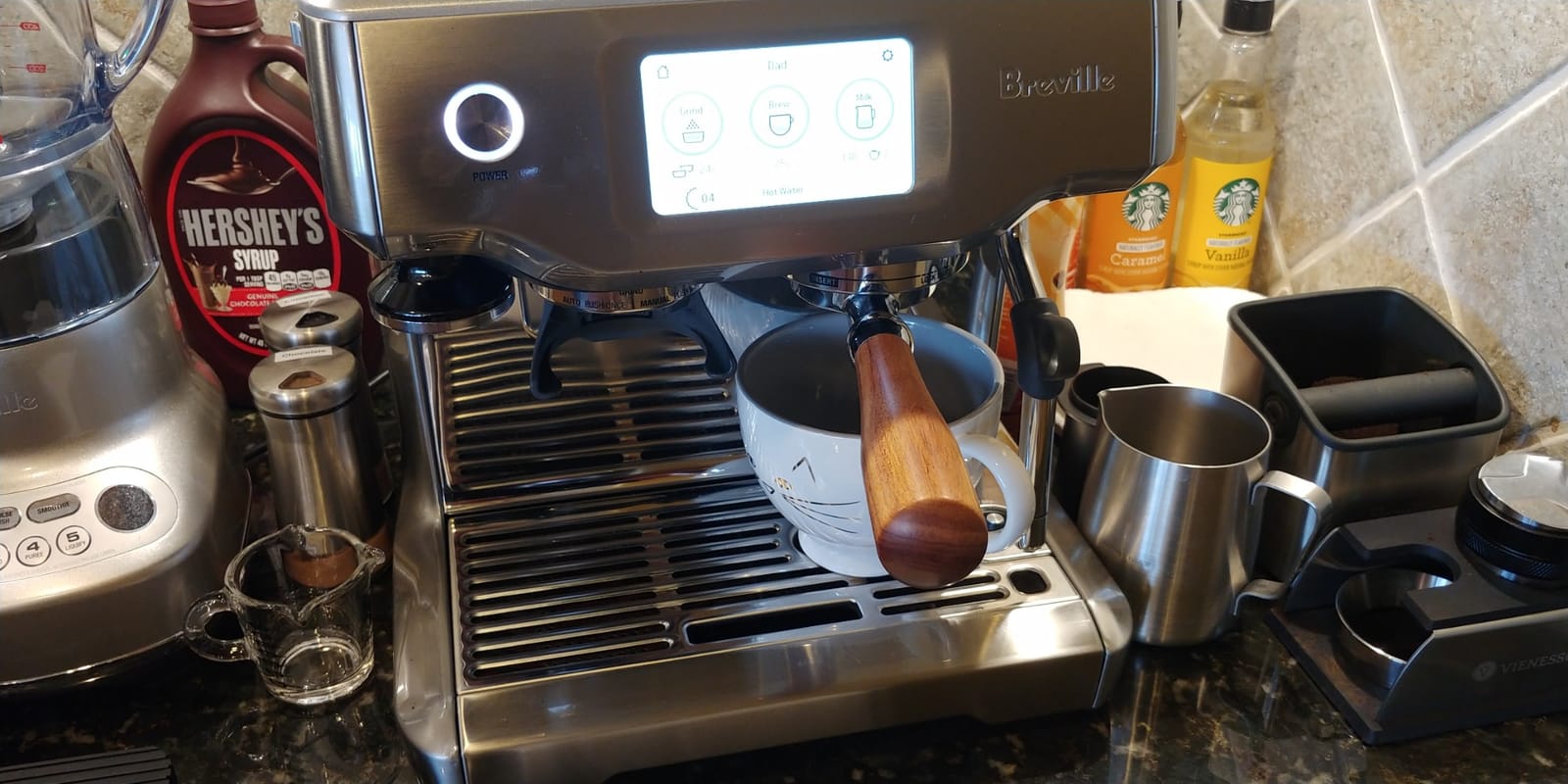 Premium 54mm Naked Bottomless Portafilter, Compatible with Breville Barista BES 870/878/880 Replacement Breville Bottomless Portafilter, Not Include Filter Basket customer photo 2