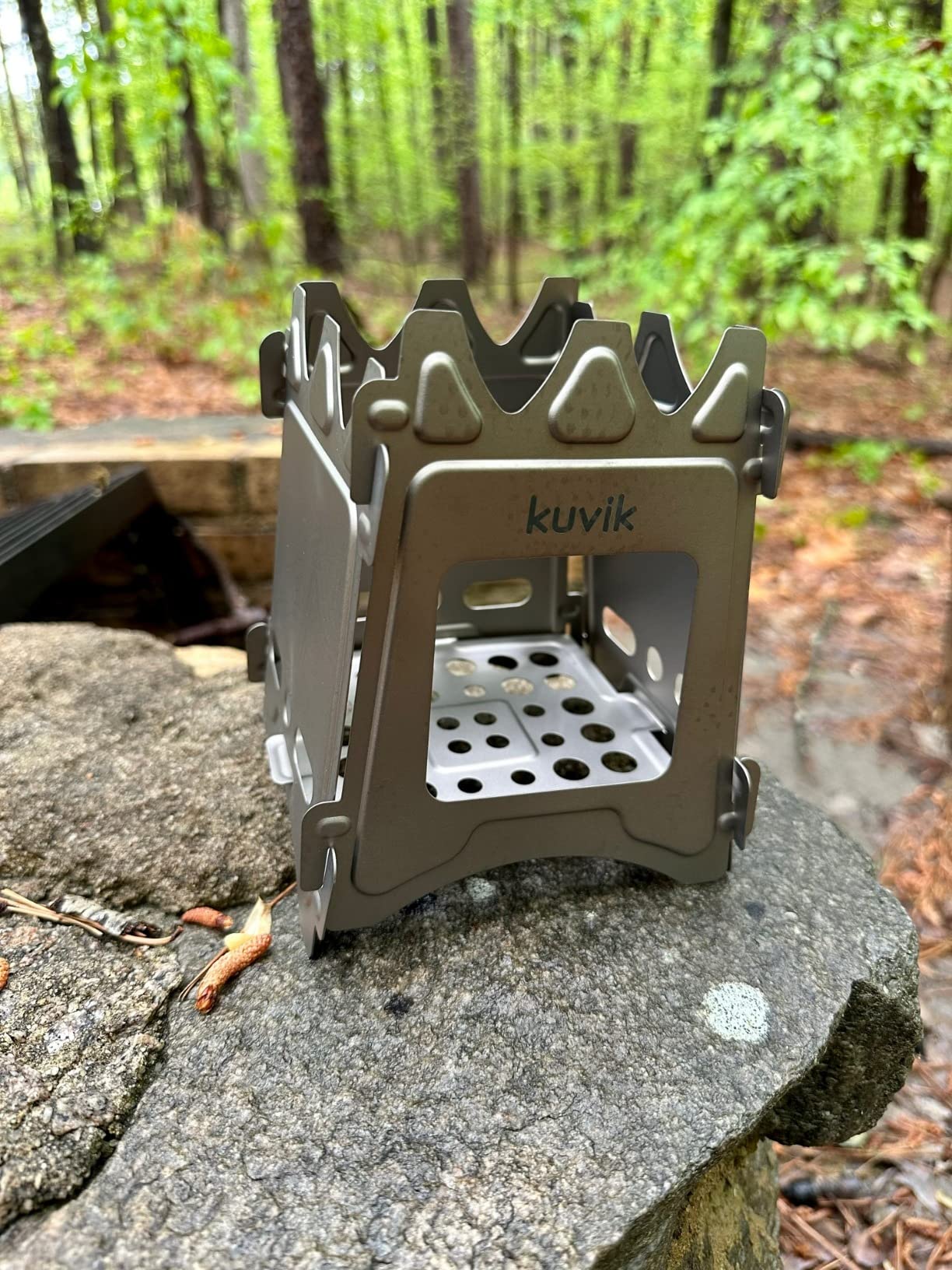 Kuvik Titanium Wood Stove - Ultralight and Compact Stove for Backpacking | Packs Flat, Easy Setup, Ultralight Titanium, High Strength, Corrosion Resistant, Burns Natural Fuels, Carrying Case Included customer photo 2