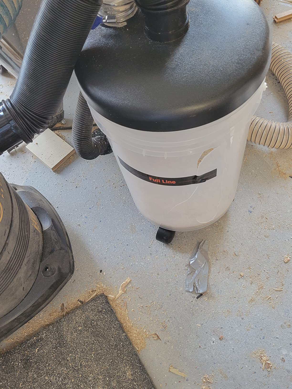 POWERTEC 70293 Cyclone Dust Collector and Separator Kit w/Clear 6 Gallon Dust Bucket, Hoses, Reducers, Couplers and Hose Clamps customer photo 1