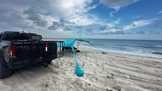 Family Beach Tent Canopy Sun Shade, Pop Up Grande Beach Tent Sun Shelter Stability 4 Poles with Portable Carry Bag Outdoor Shade for Fishing Backyard Camping customer photo 2