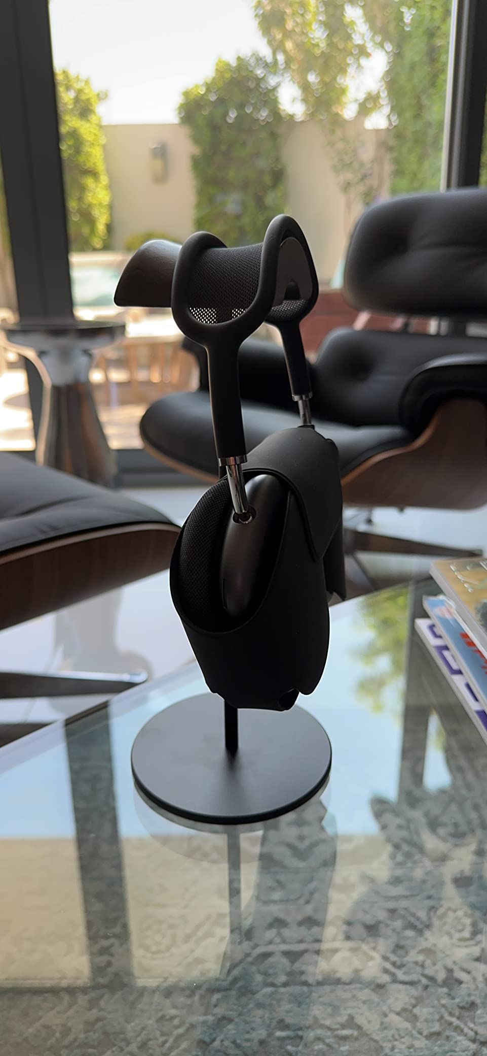 Headphone Stand, Walnut Wood & Aluminum Headset Stand, Nature Walnut Gaming Headset Holder with Solid Heavy Base for All Headphone Sizes customer photo 2