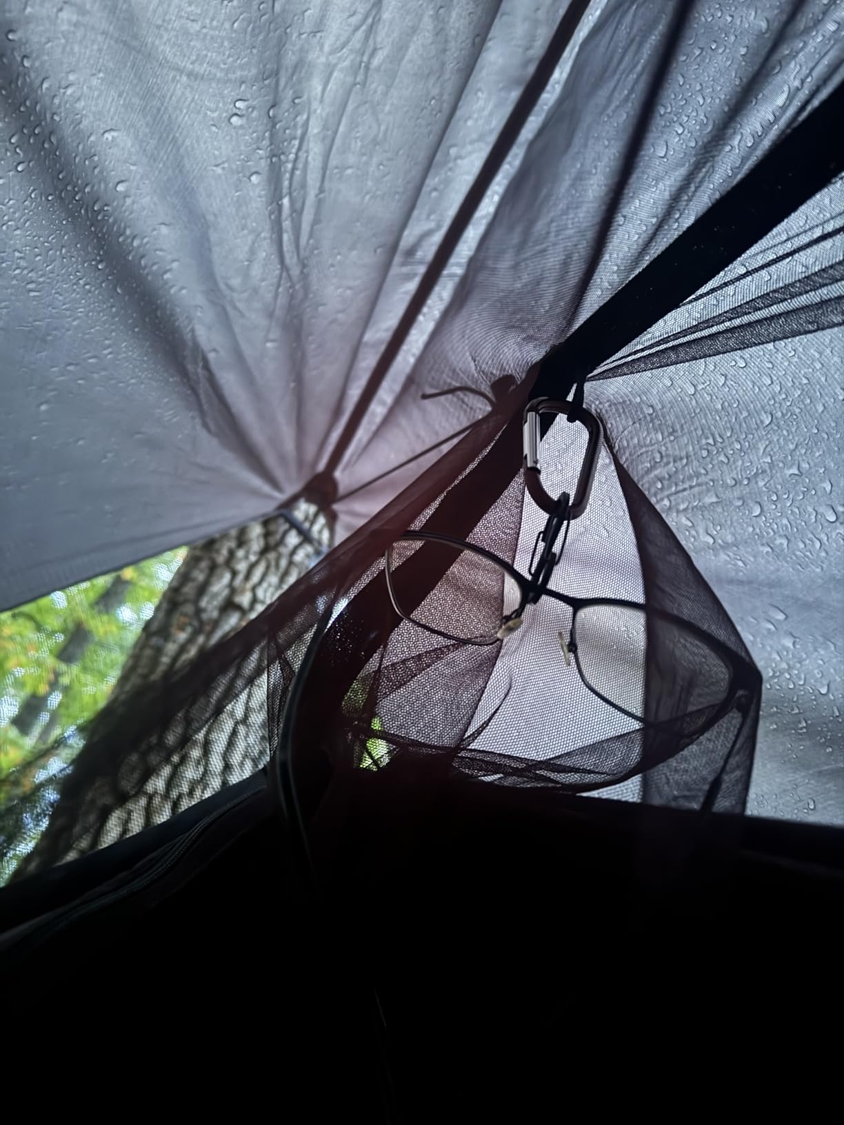 Sunyear Hammock Camping with Rain Fly Tarp and Net, Portable Camping Hammock Double Tree Hammock Outdoor Indoor Backpacking Travel & Survival, 2 Tree Straps, 100% Waterproof Black Bundle customer photo 2