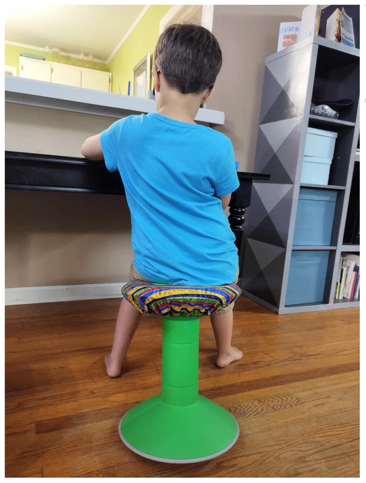 Storex Active Tilt Stool - Ergonomic Seating for Flexible Office Space and Standing Desks, Adjustable 12-24 Inch Height, Teal (00325U01C) customer photo 2