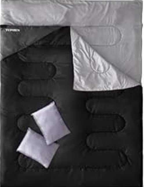 Tuphen Double Sleeping Bag, Sleeping Bag with 2 Pillows, Queen Size XL Bag for 2 People, Cold Warm Weather- 3 Seasons, Waterproof Adults for Camping, Backpacking or Hiking customer photo 2