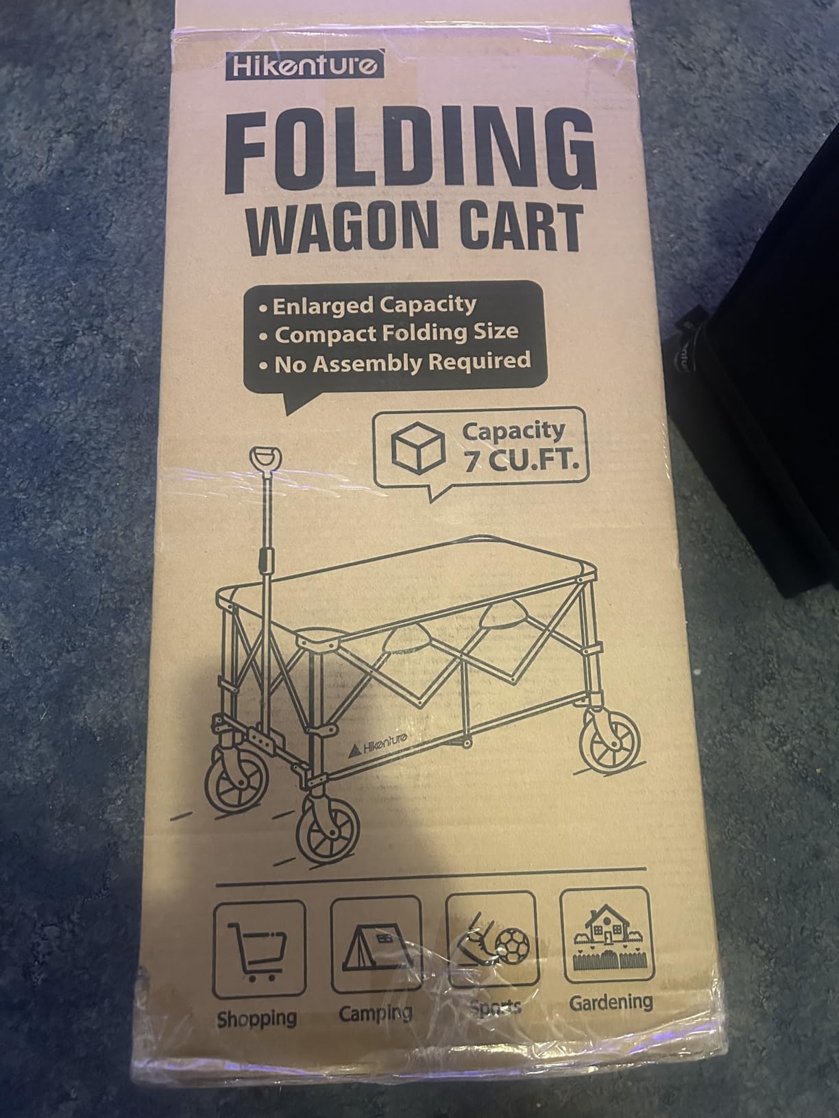 Hikenture Wagons Carts Foldable 330LBS, Heavy Duty Collapsible Wagon | Utility Wagon for Grocery, Garden, Camping & Sports Gear; One-Hand Fold; 360-Degree Wheels; Built-In Wheel Brake customer photo 1
