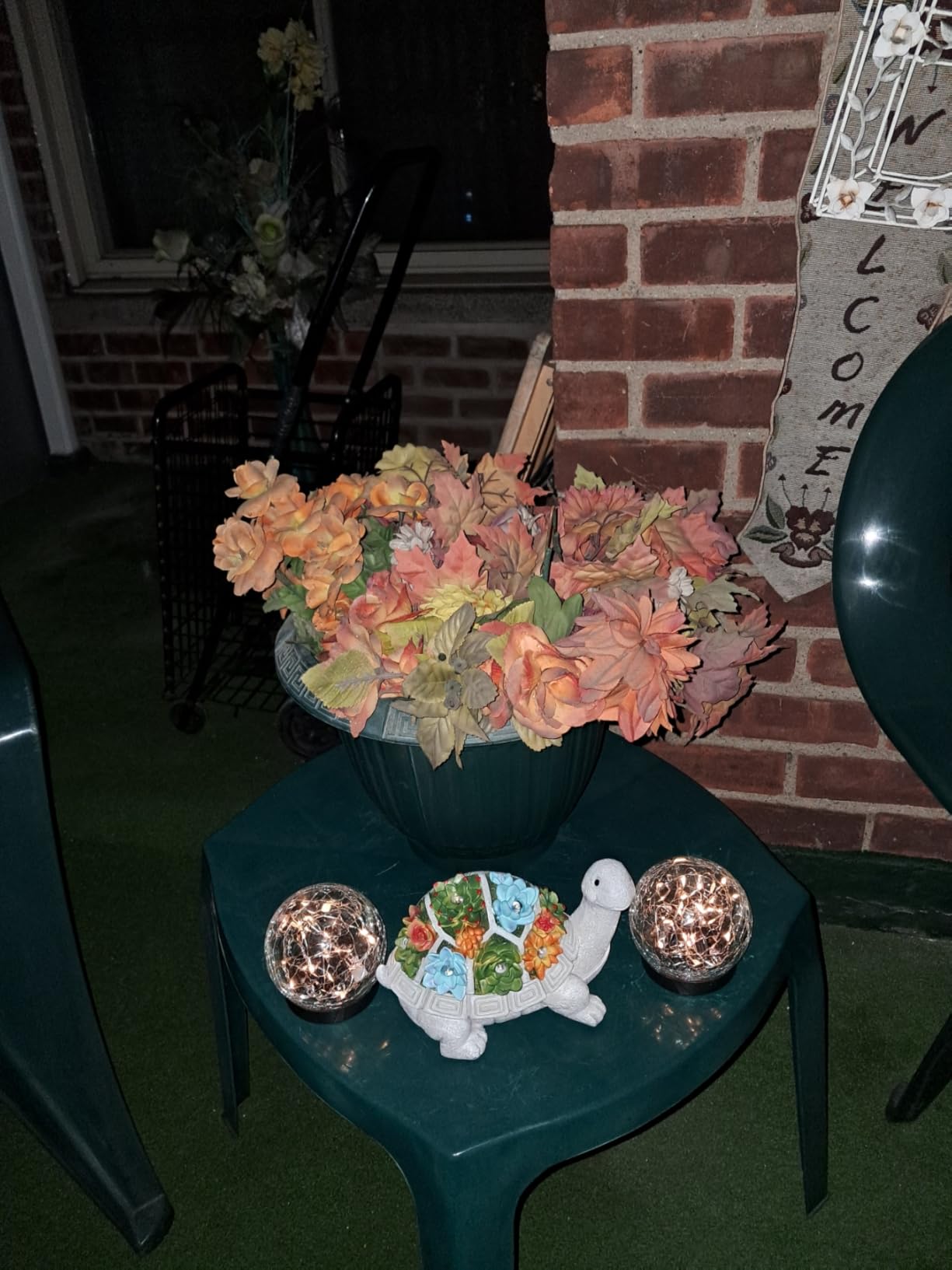 Nacome Solar Garden Outdoor Statues Turtle with Succulent | 7 LED Lights, Lawn Decor Statue for Patio, Balcony, Yard Ornament, Gifts for Mom Grandma Women customer photo 2