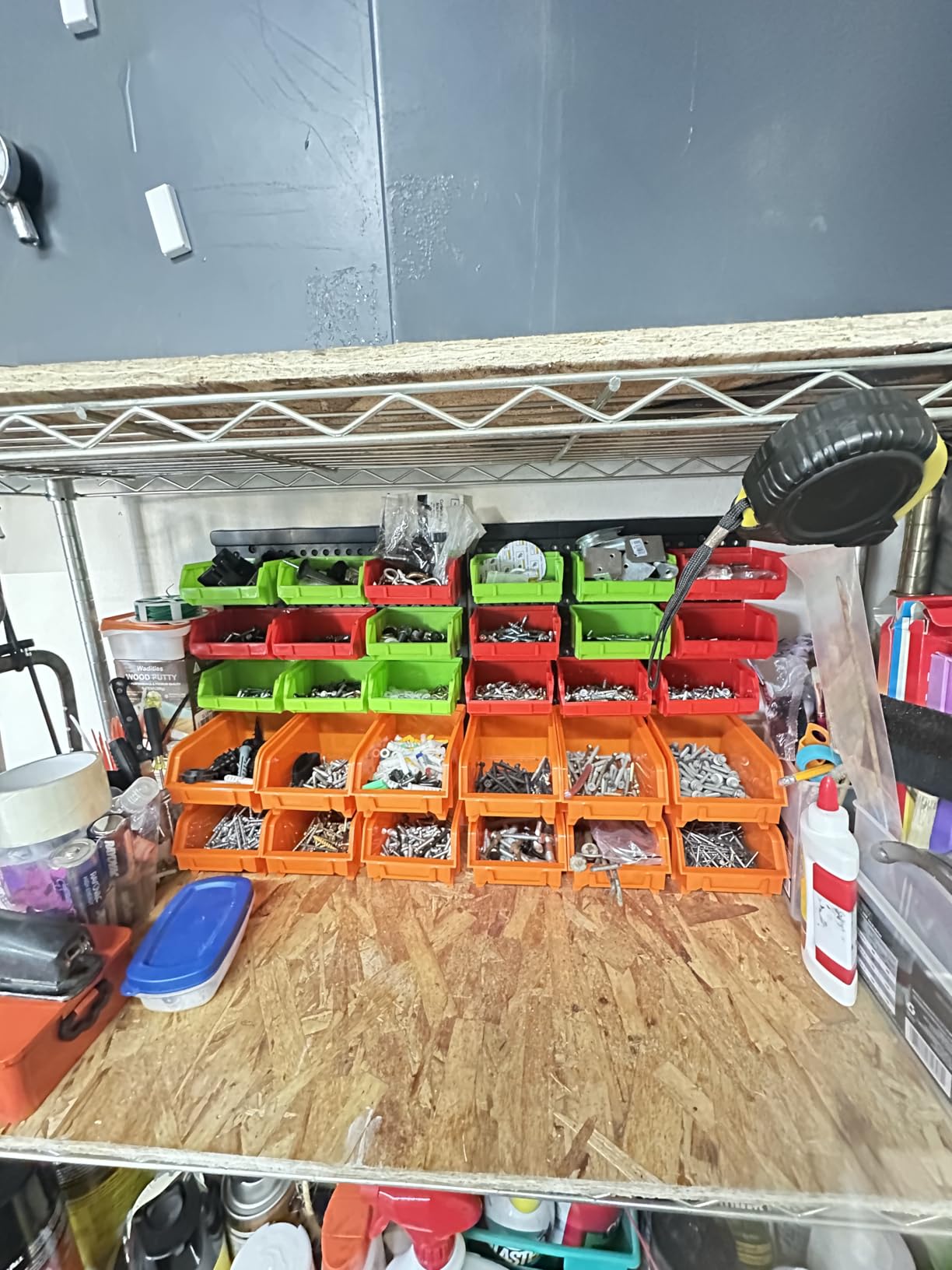 30-Bin Wall-Mounted Storage Bins, Heavy-Duty Garage Tool Organizer for Screws, Nuts, Bolts, Nails, Small Hardware Parts - Easy Installation and Customizable customer photo 1