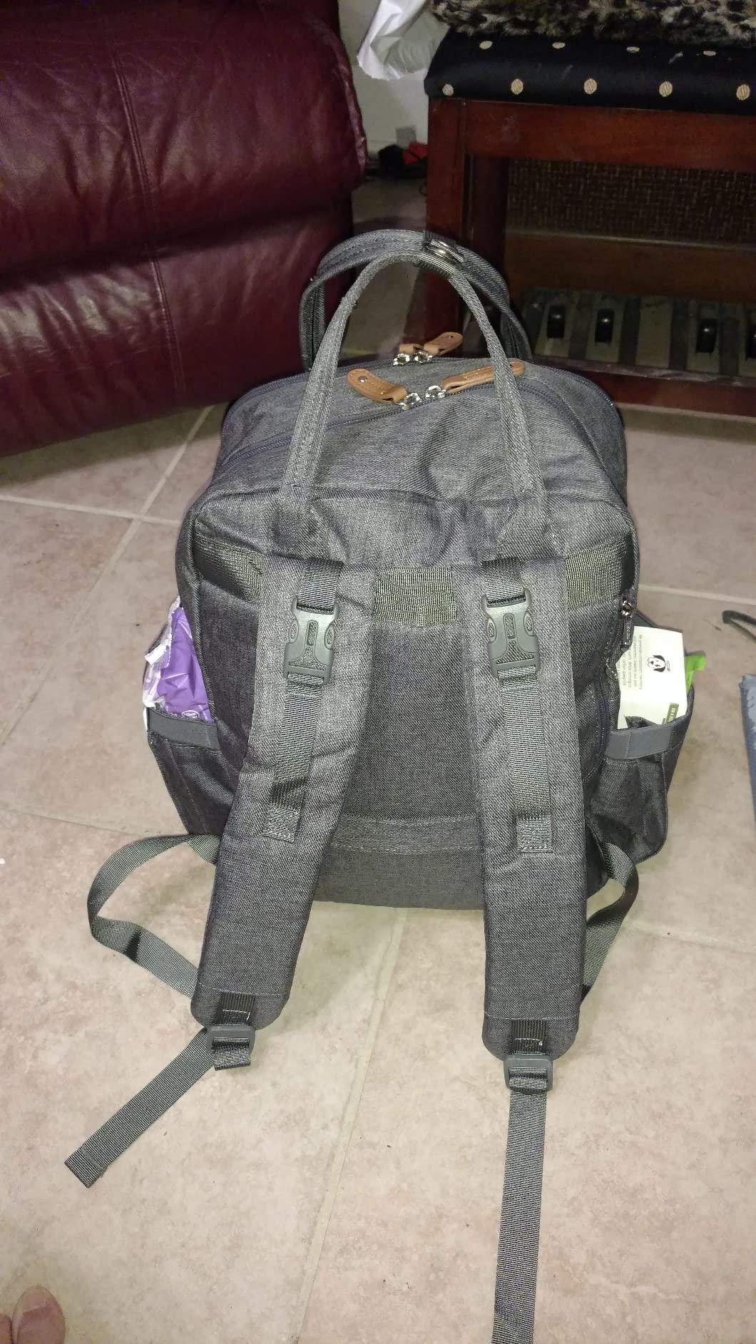iniuniu Baby Diaper Bag Backpack, 4 in 1 kit Large Capacity Travel Backpack | Waterproof Backpack for Moms Dads,Travel Backpack with Pouch,Washable Changing Pad, Baby Essentials customer photo 2