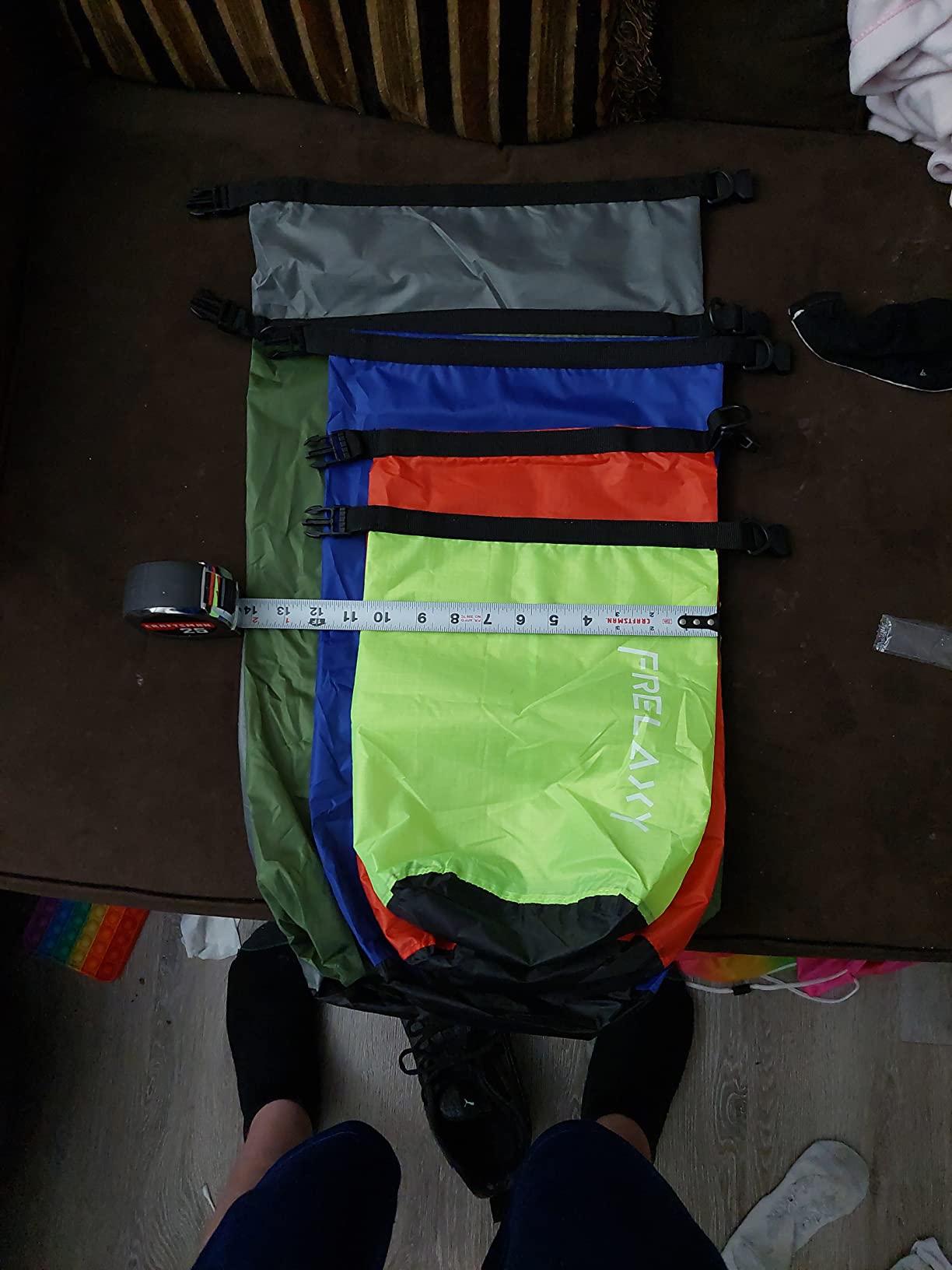 Frelaxy Dry Bag 5 Pack, Ultralight Waterproof Dry Sack for Outdoor Use | Durable material, Waterproof coating, Secure roll top closure, Lightweight, Compact storage, Hiking, camping, kayaking customer photo 1