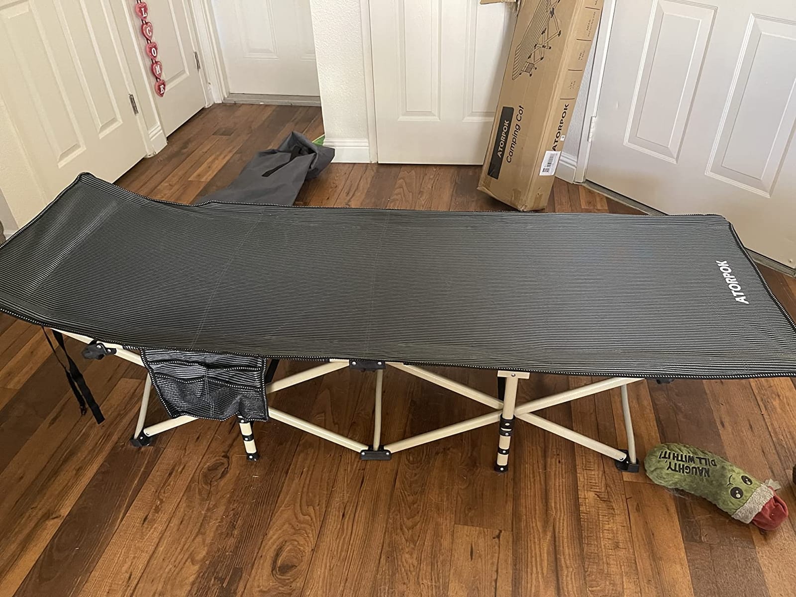 ATORPOK Camping Cot for Adults Comfortable, Tent Folding Cot for Sleeping | Lightweight Folding Bed with Carry Bag; 450LBS Heavy Duty Support; Camping Garden Pool Indoor Outdoor customer photo 1