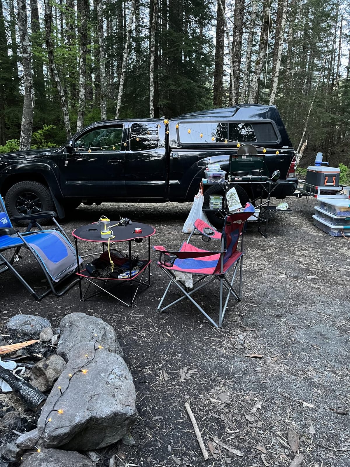 Portable Camping Table Folding Picnic Tables Lightweight Waterproof Canvas Beach Table with 4 Cup Holders & Carry Bags customer photo 1