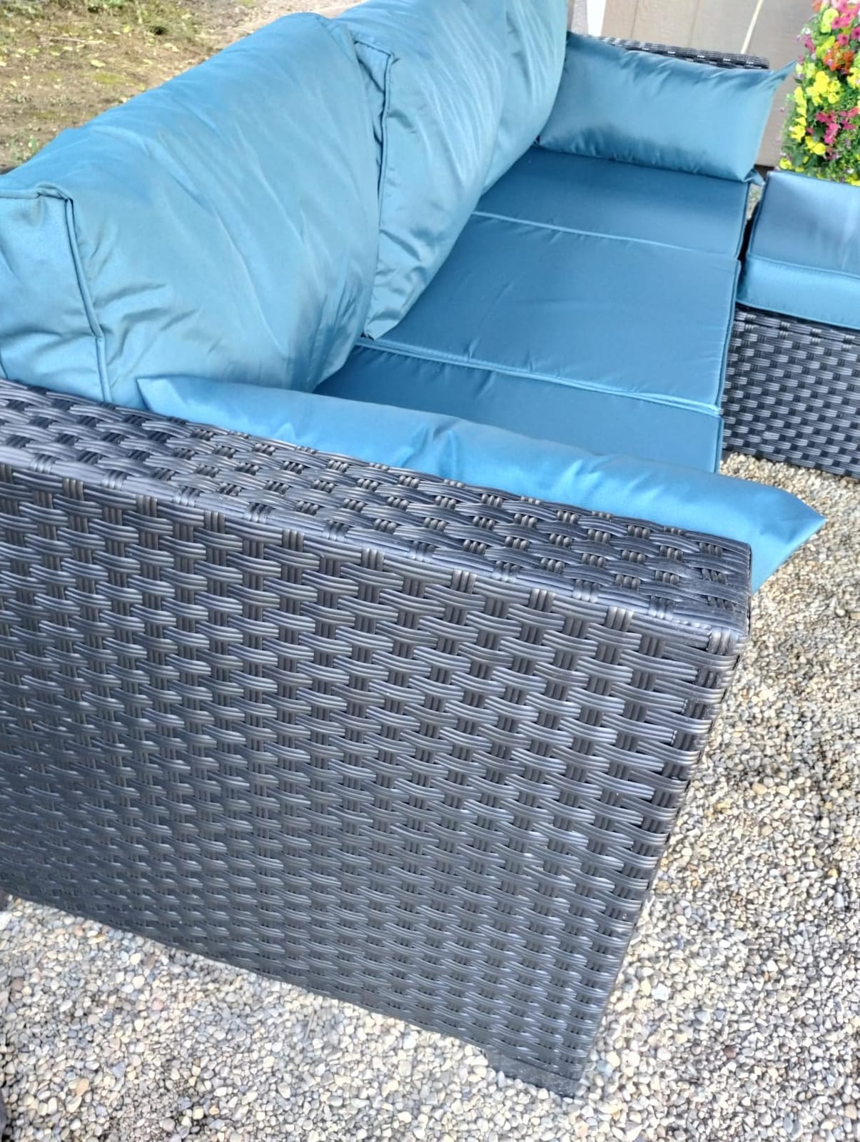 Rattaner Patio Wicker Furniture Set 6 Pieces Outdoor HDPE Wicker Conversation Couch Sectional Chair Sofa Set with Grey Cushions customer photo 1