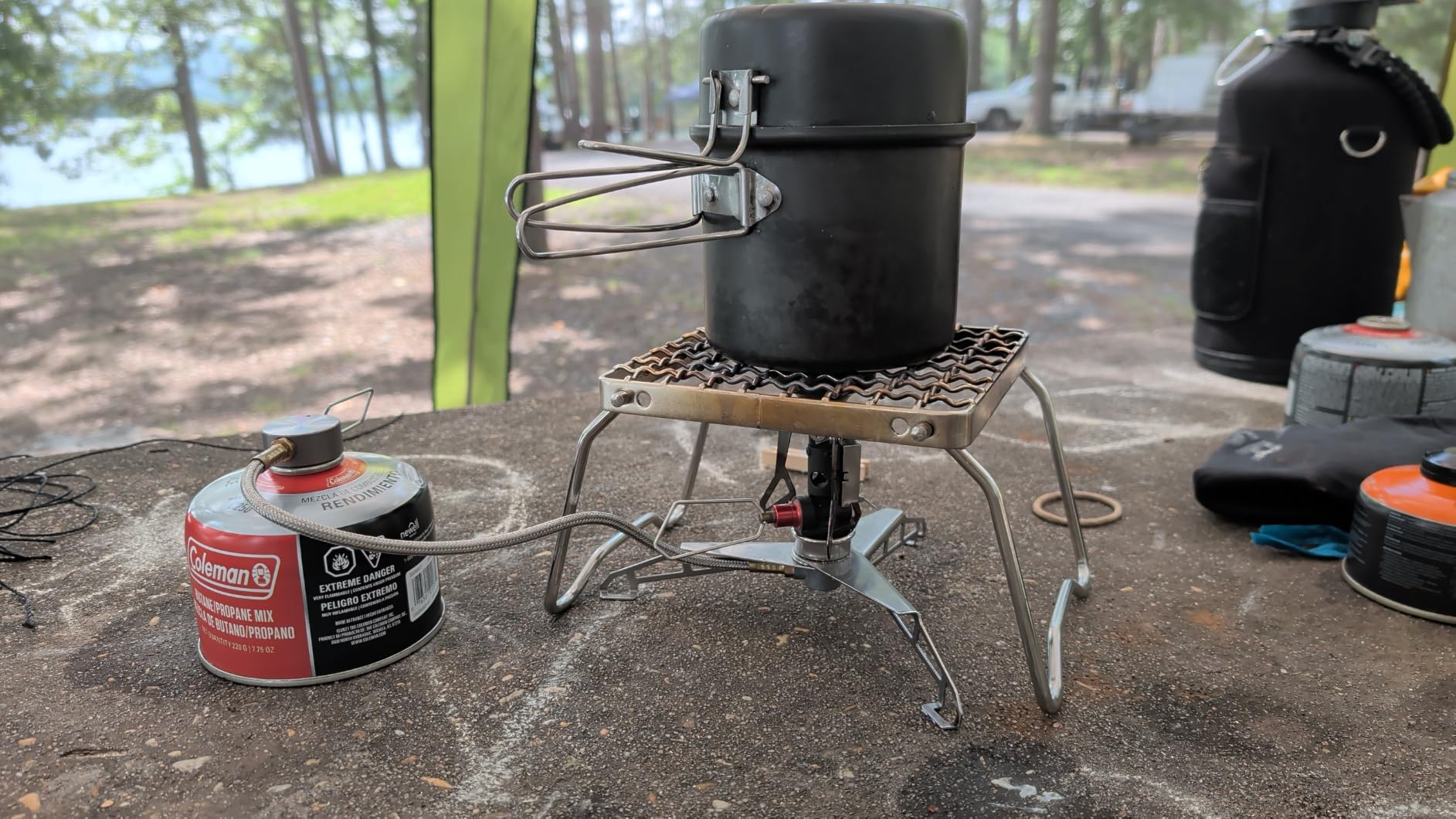 CAMPINGMOON Portable Folding Camping Campfire Grill over Fire Split Stoves 304 Stainless Steel (Grid wire (MS-1011)) customer photo 2