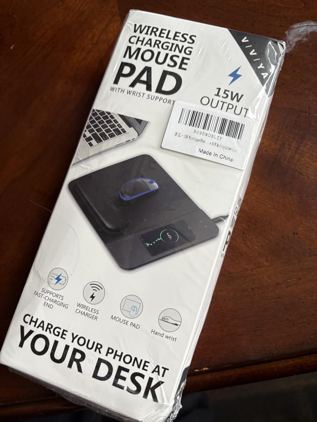 15W Wireless Charging Mouse Pad with Wrist Support, Fast Qi Wireless Charger Mouse Mat for iPhone 17/16/15/14/13/12/12 Pro/11/11Pro/XR/Xs/X, Samsung Galaxy S10/S9/S8 Plus Note 9/8 Multiple Devices customer photo 1