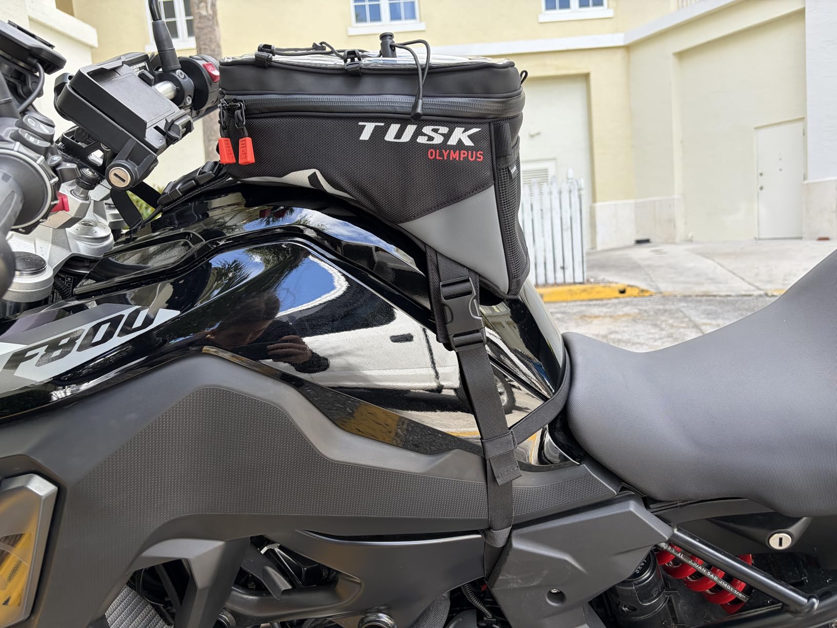 TUSK Olympus Tank Bag Large - 8L Motorcycle Luggage, Black/Grey, Waterproof Zippers, Phone Map Pocket, Fits ADV, Dual Sport, Touring, and Dirt Bikes customer photo 1