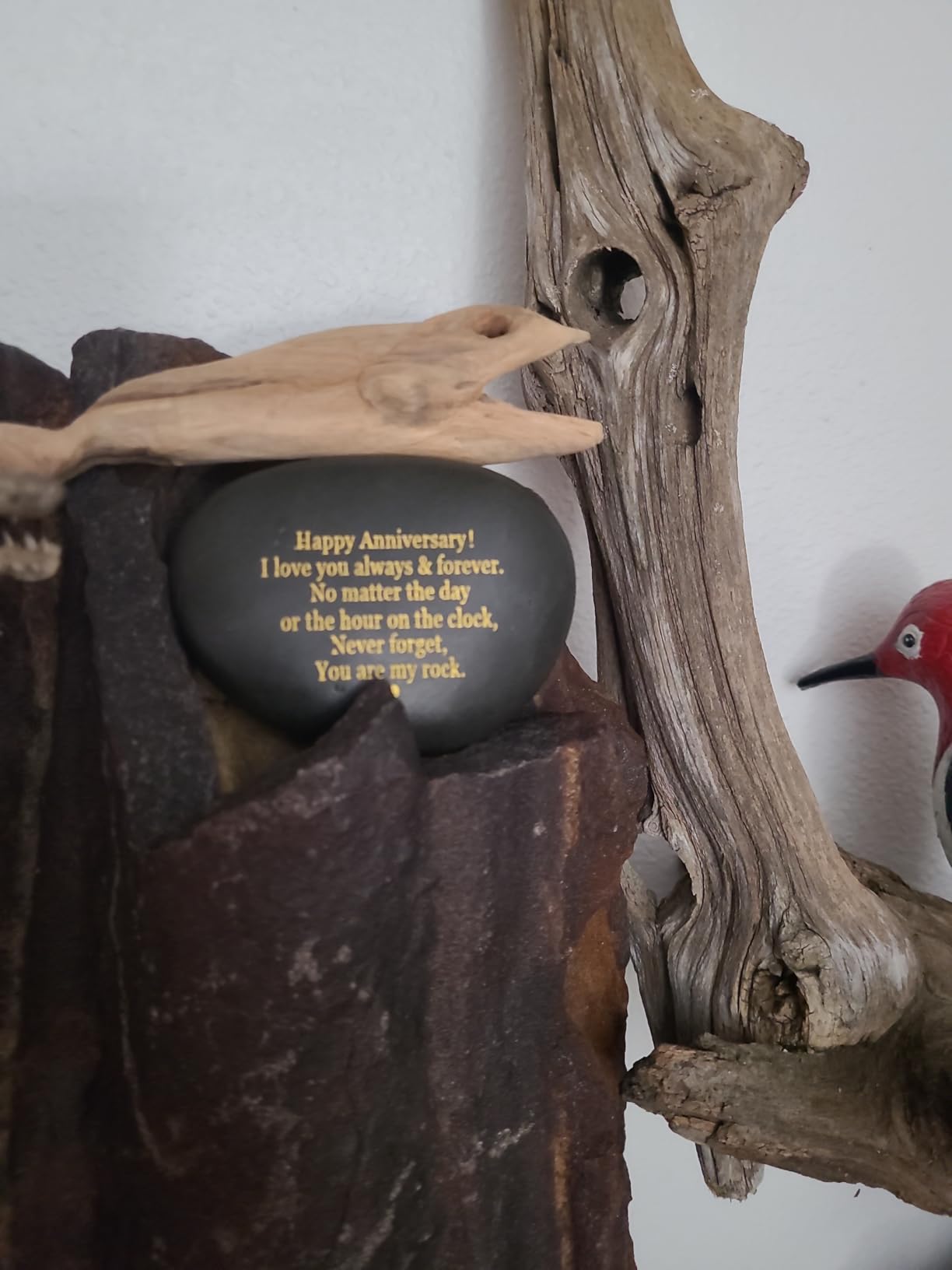 VELENTI Happy Anniversary Decorative Stones Rock - Heartwarming You are My Rock Wedding Presents, Inspiring Anniversaries Keepsake for Her, Decorative Accessories Anniversary Present for Him customer photo 1