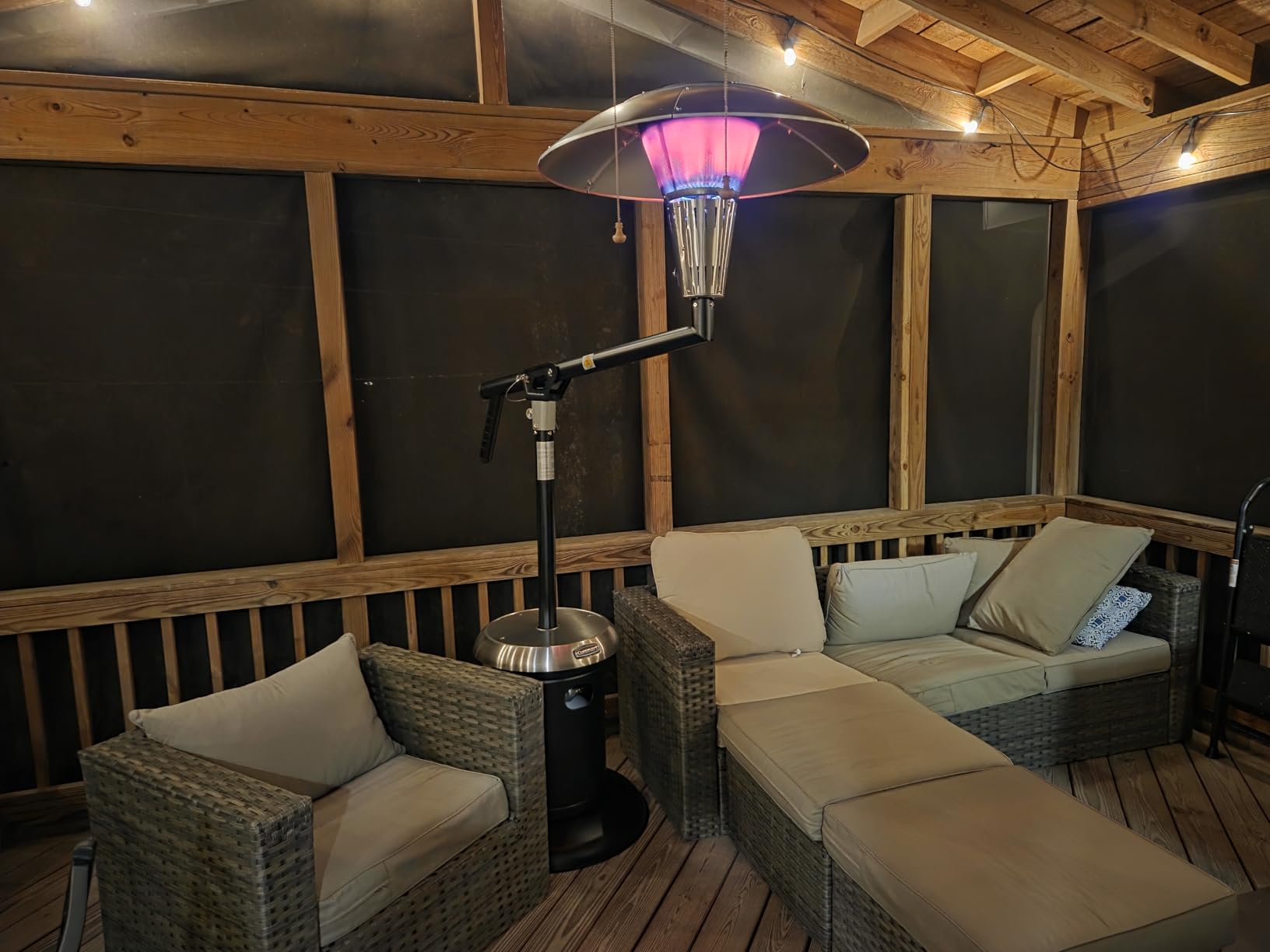 Cuisinart Perfect Position Propane Patio Heater, 38,200 BTU Powerful Directional Stainless Steel Outdoor Heater with Hidden Tank and Drink Table, Swivel Arm and Reflective Heat Shield customer photo 2