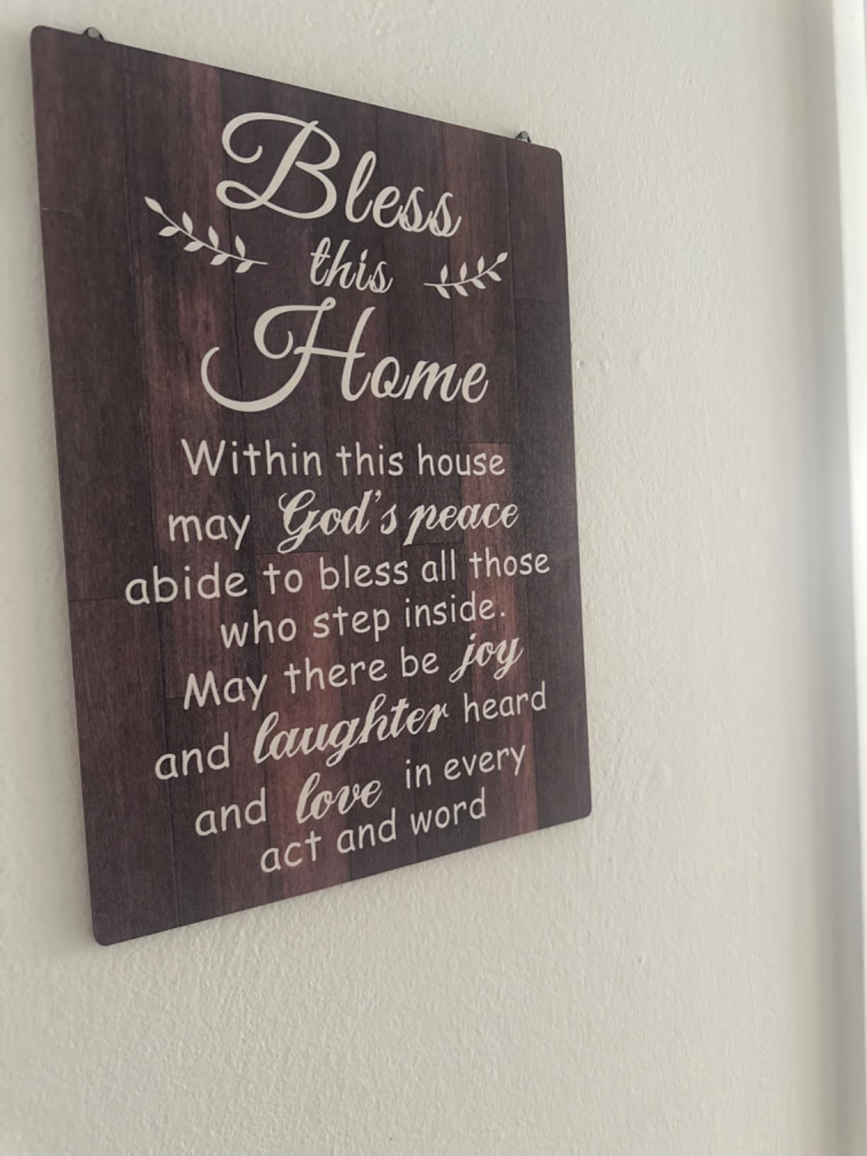 Bless This Home Wood Sign, Housewarming Gift, 13.8 x 11 Inches, Brown | New Home Wall Decor, House Blessing Plaque, Farmhouse Entryway Sign, Wood Rustic Sign for Living Room Bedroom Homeowner Decor customer photo 1