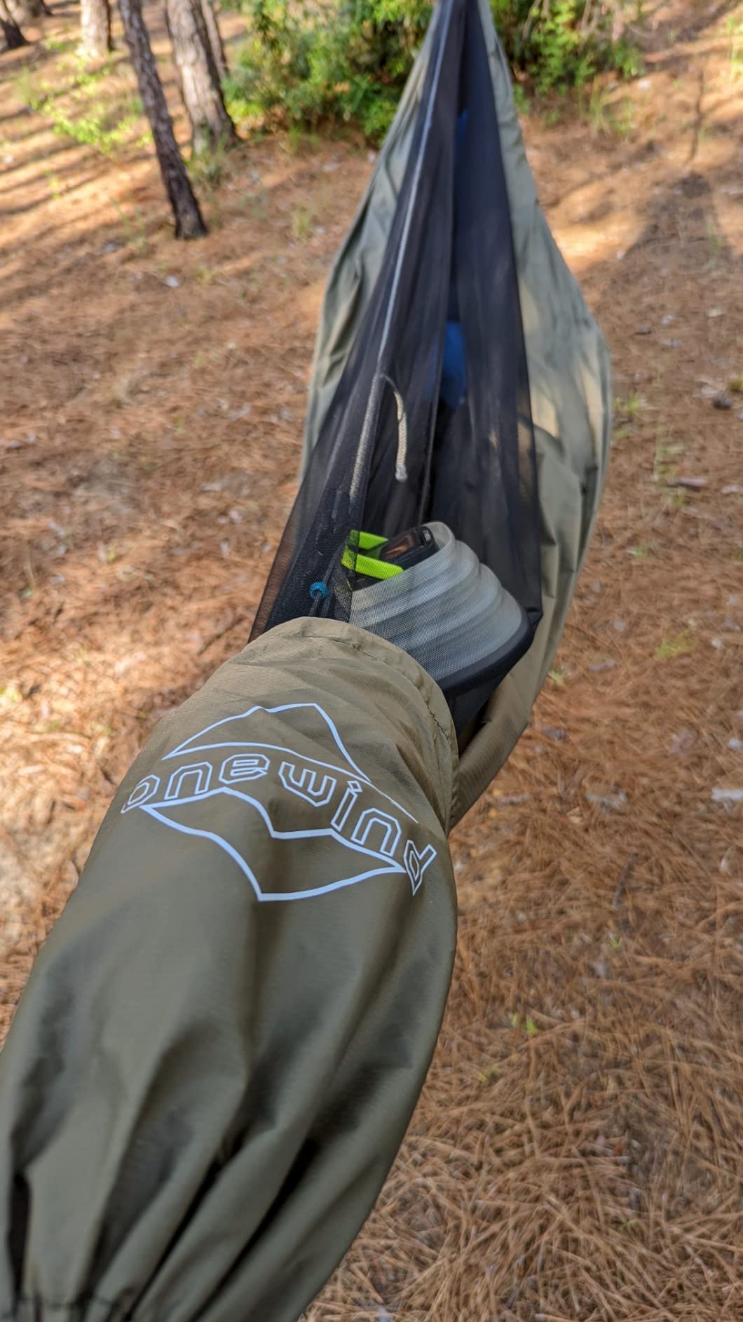 Onewind 11ft Ultralight Camping Hammock with Mosquito Net and Ridgeline | 40D Hexagon Ripstop Nylon, Integrated No-see-ums Bugnet, 64'' Single Wide Panel, Lightweight Hammock for Hiking Backpacking customer photo 2